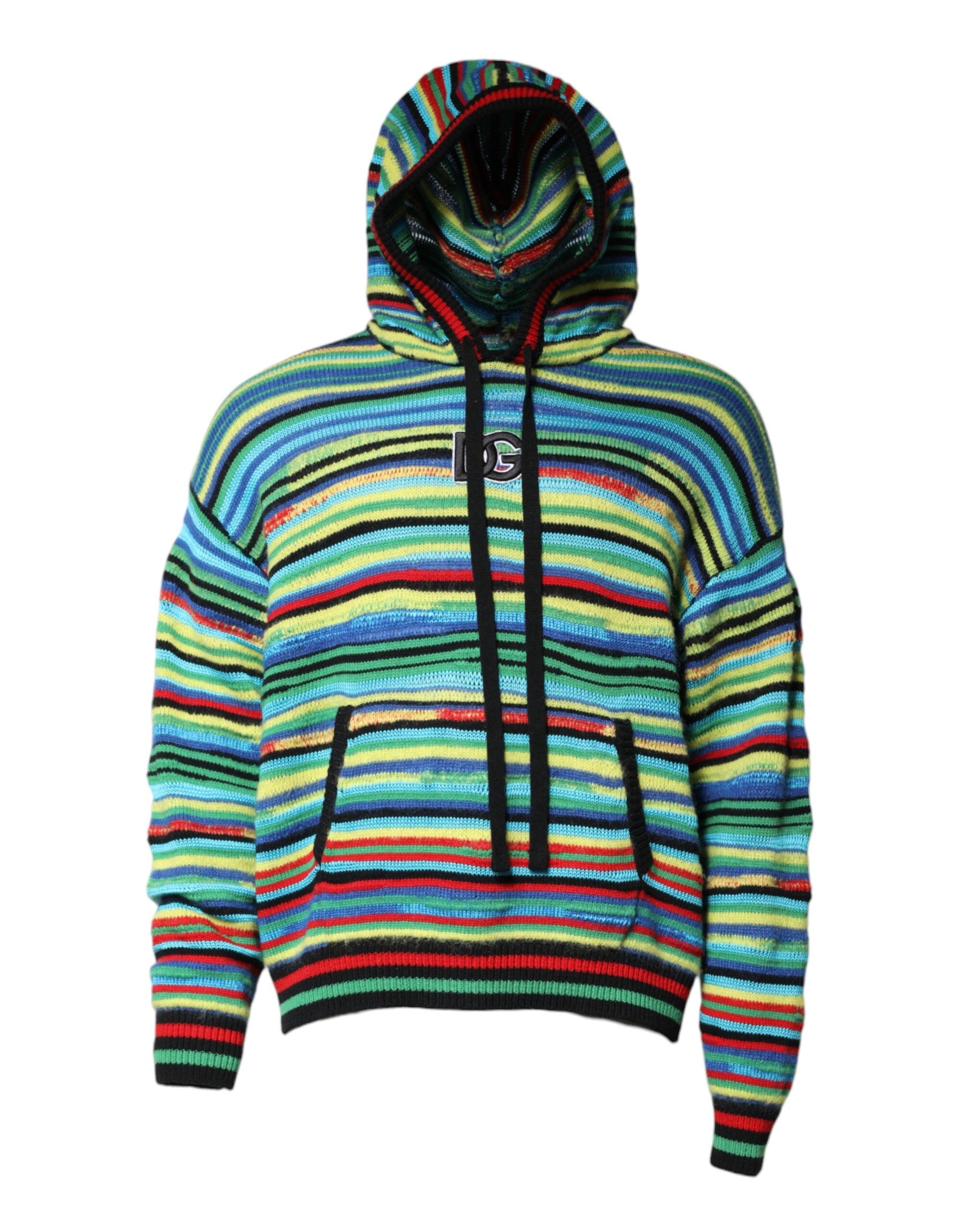 Dolce & Gabbana Multicolor Cotton Hooded Pullover Sweater | Regal Royce