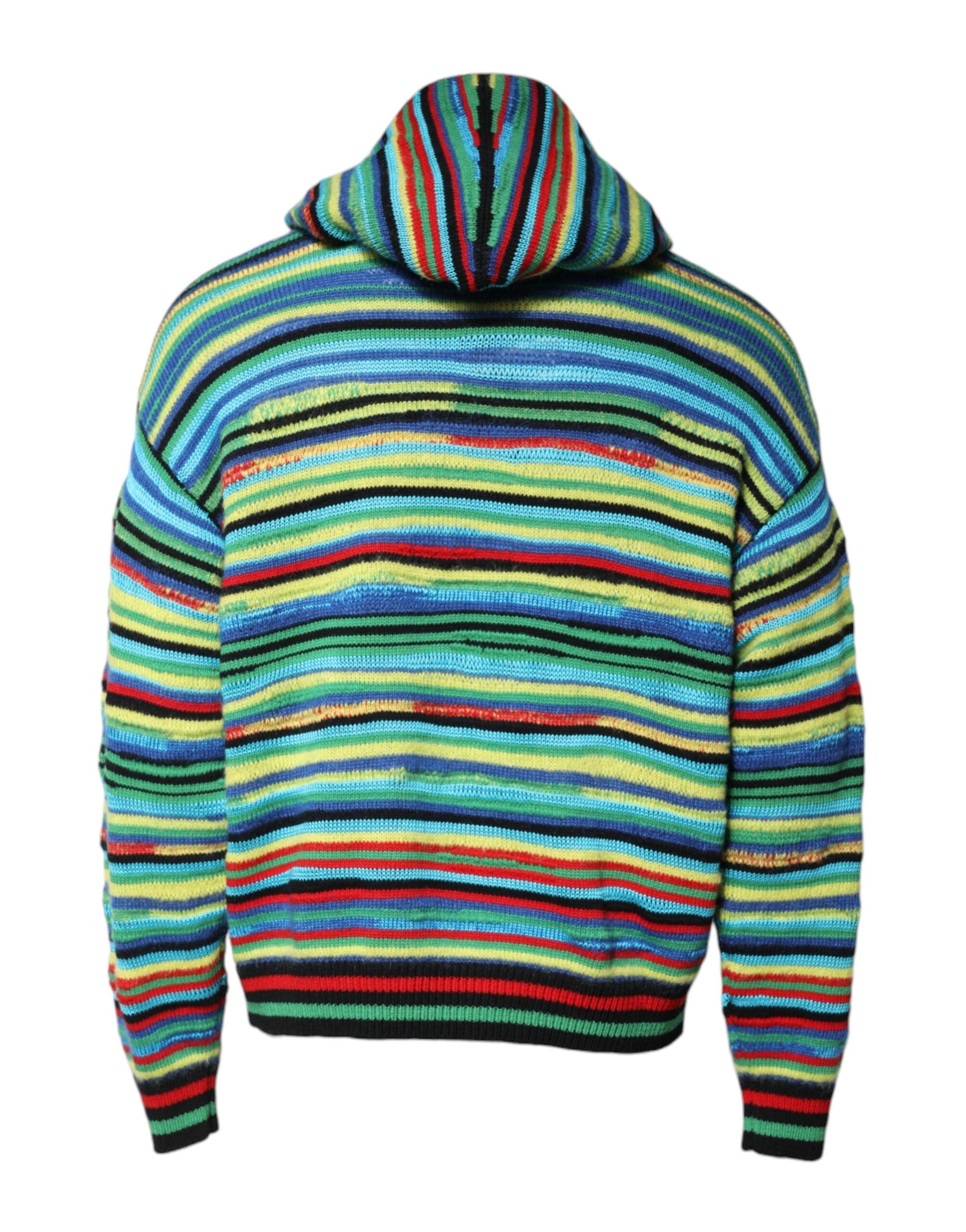 Dolce & Gabbana Multicolor Cotton Hooded Pullover Sweater | Regal Royce