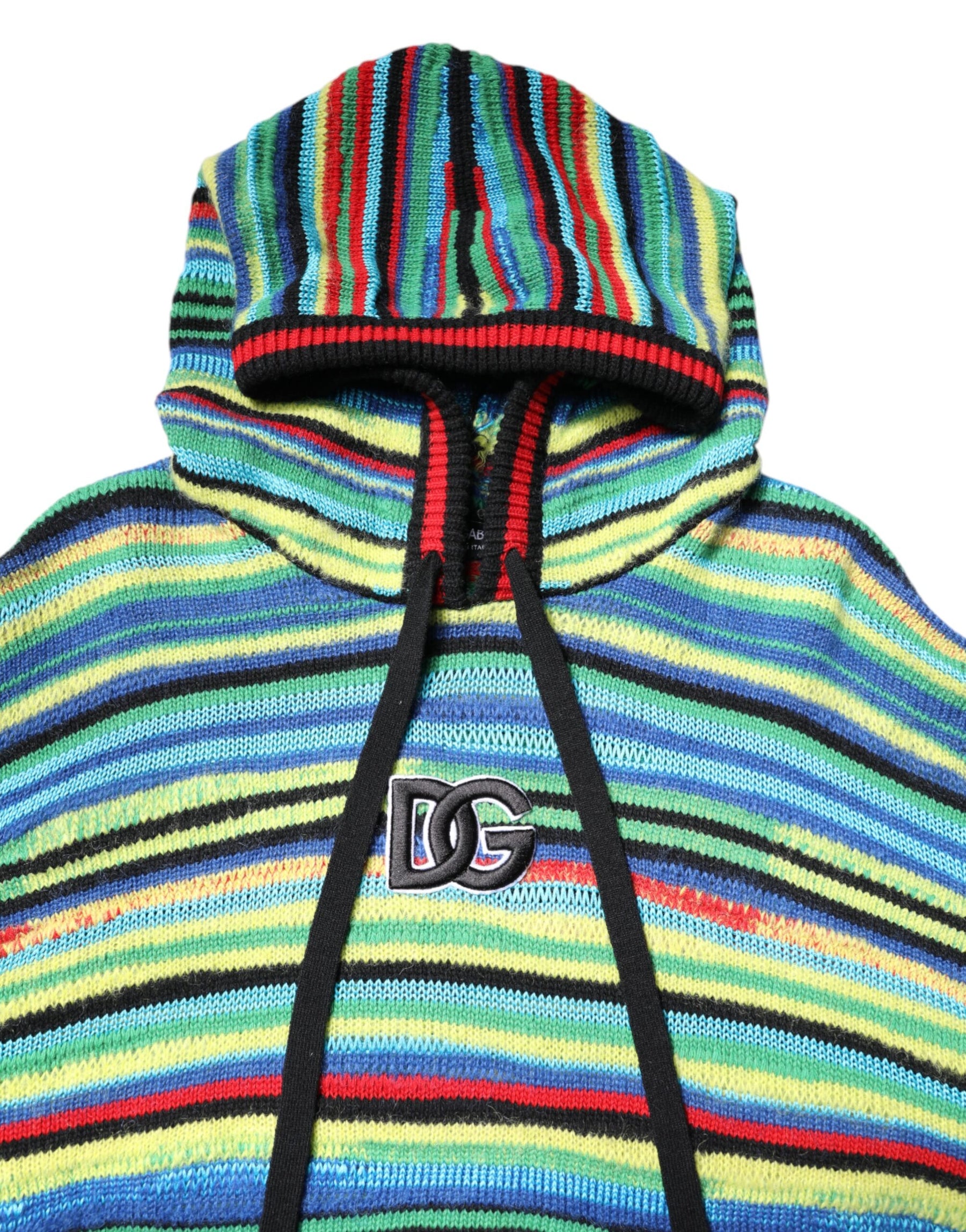 Dolce & Gabbana Multicolor Cotton Hooded Pullover Sweater | Regal Royce