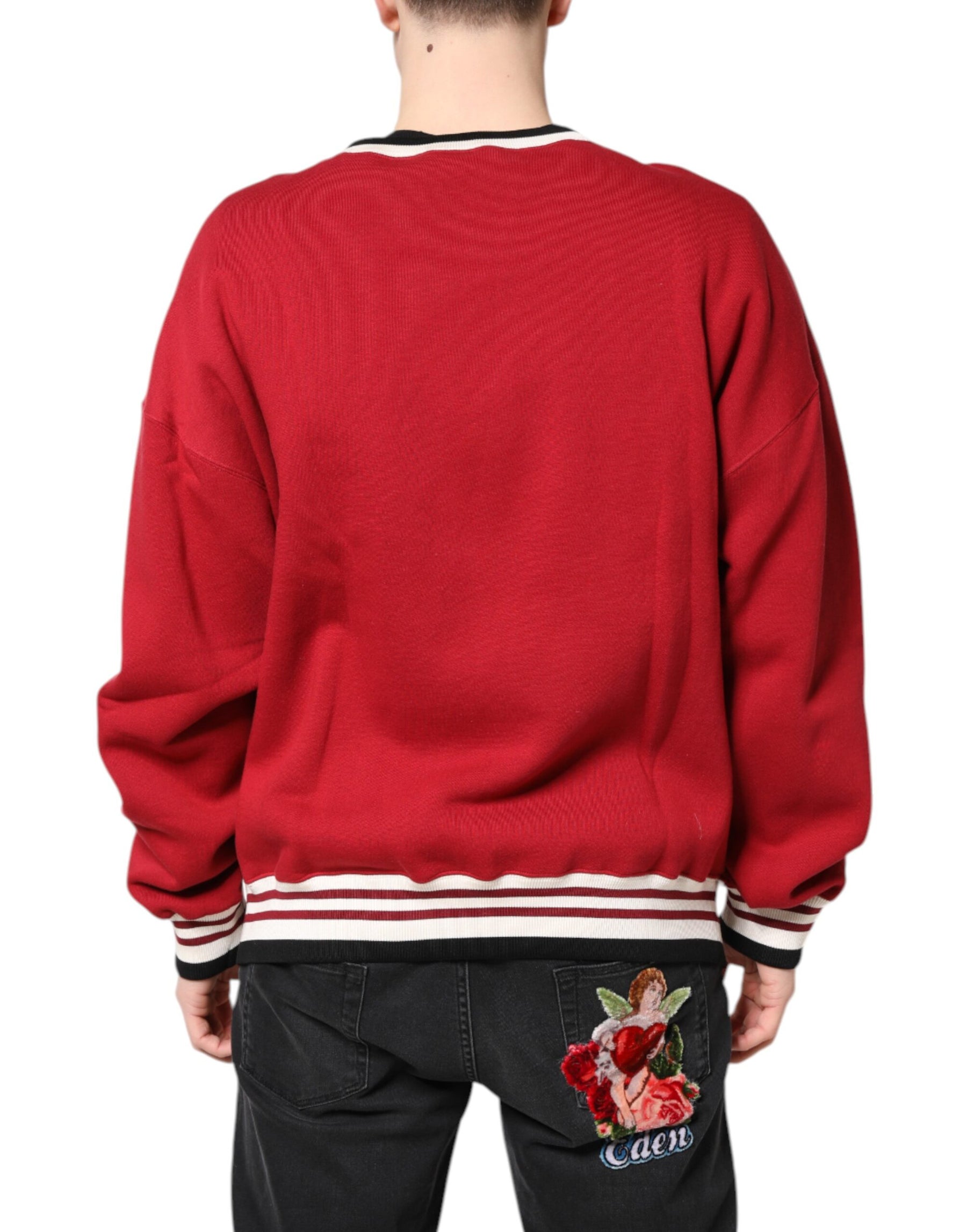 Dolce & Gabbana Red Sequin Knit Pullover Sweatshirt Sweater | Regal Royce