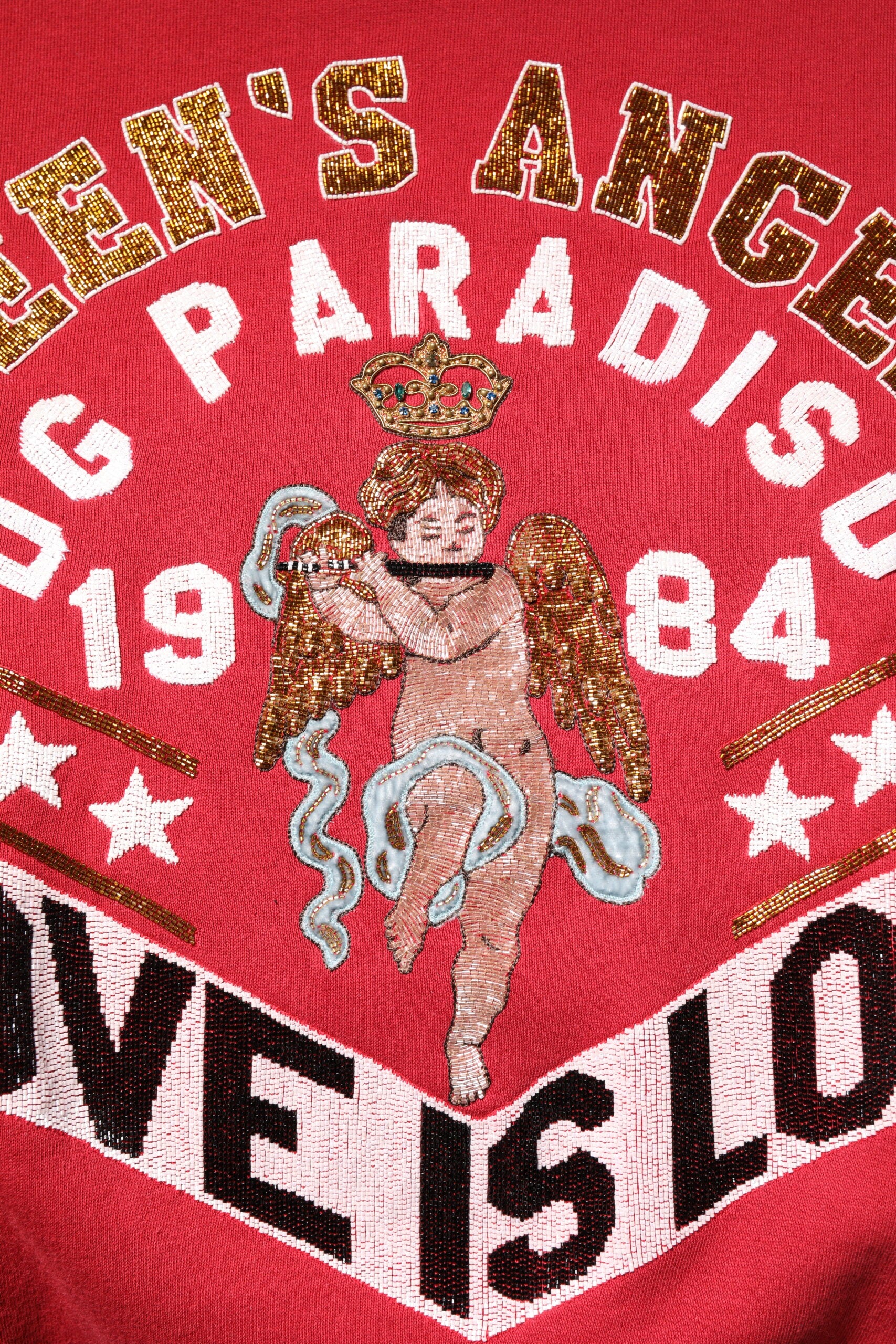 Dolce & Gabbana Red Sequin Knit Pullover Sweatshirt Sweater | Regal Royce