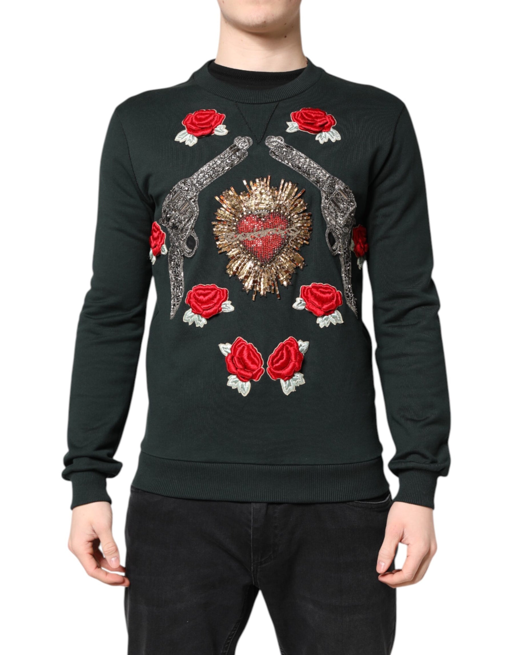 Dolce & Gabbana Black Sequined Embellished Pullover Sweater | Regal Royce