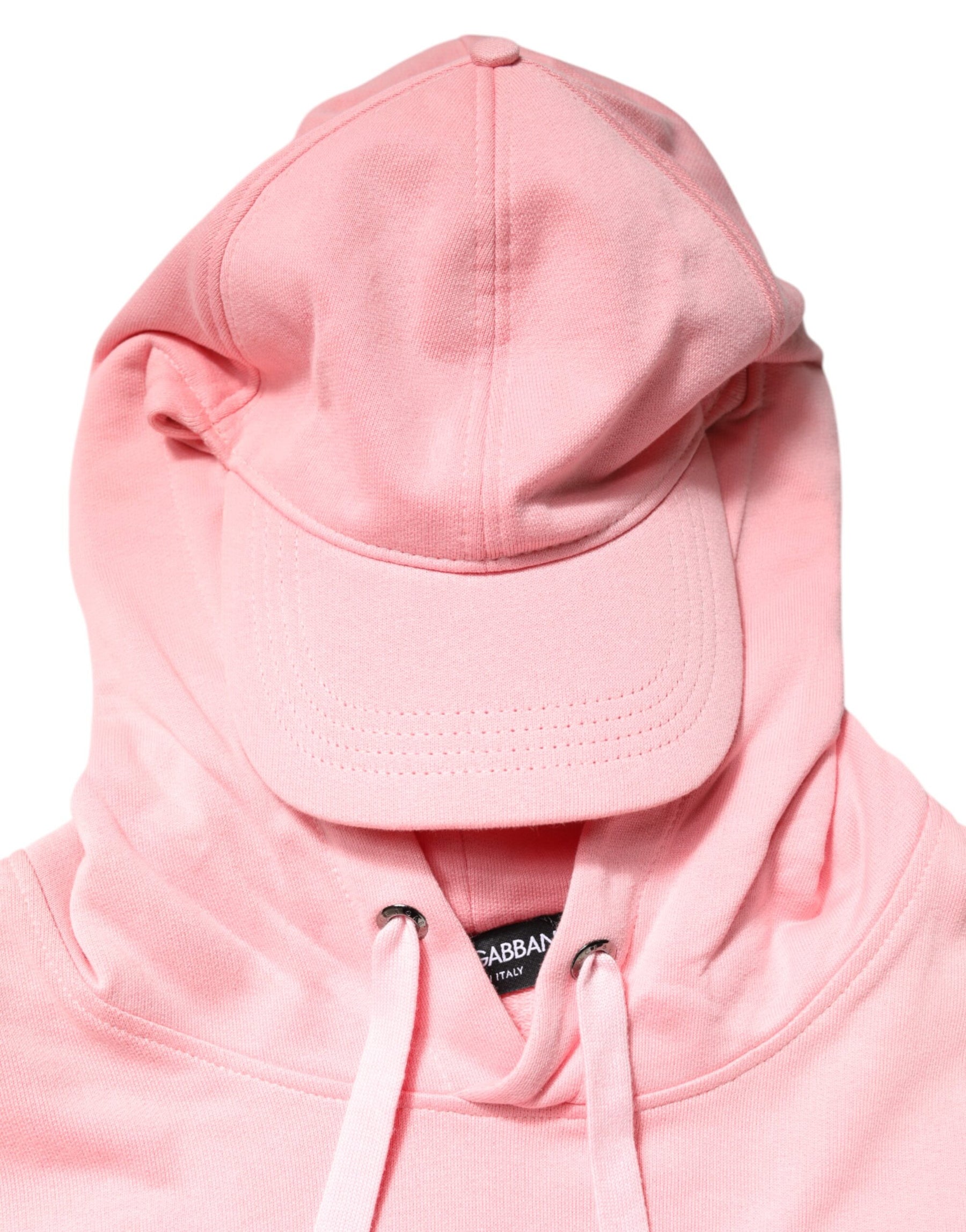 Dolce & Gabbana Pink Cotton Hooded Men Sportswear Vest Sweater | Regal Royce
