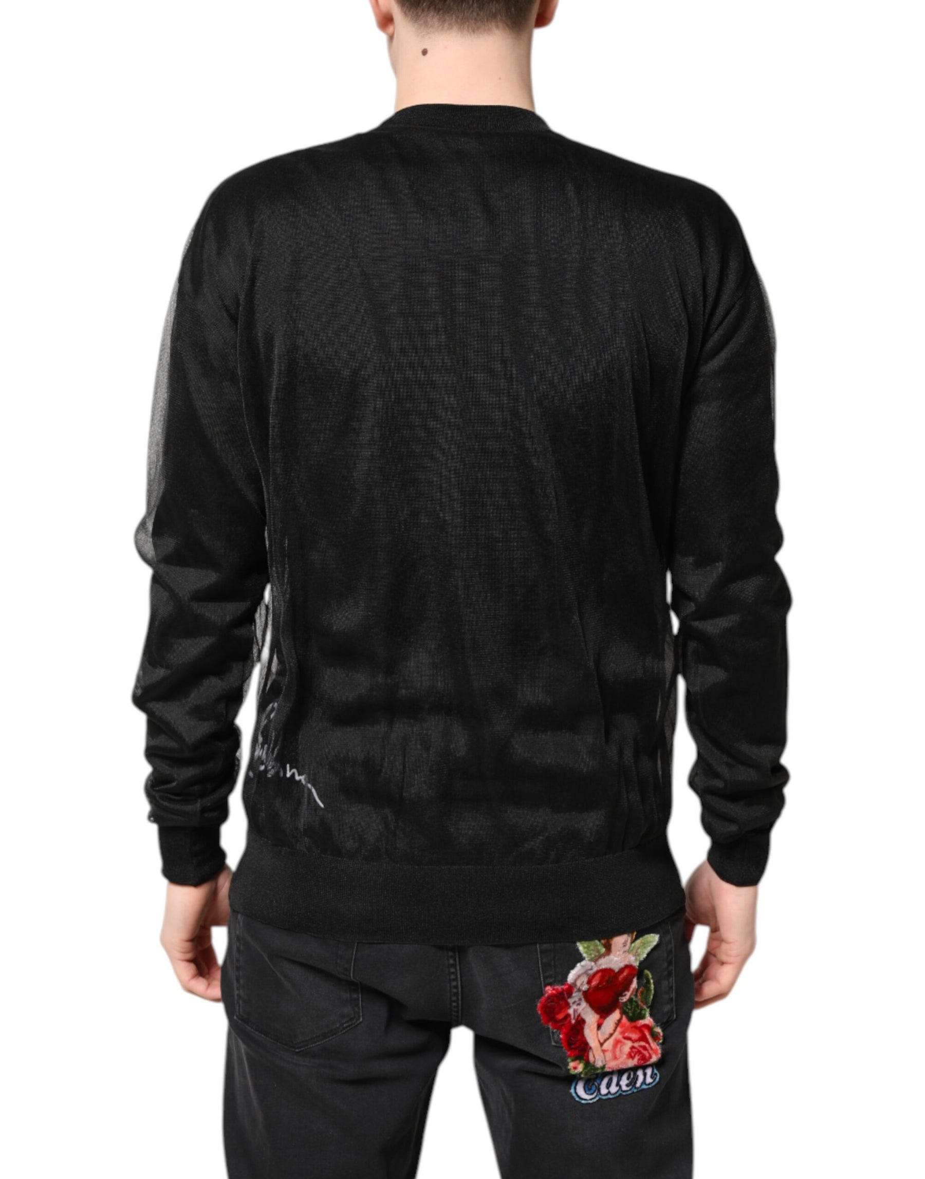 Dolce & Gabbana Black Logo Knitted Crewneck Pullover Sweater | Regal Royce