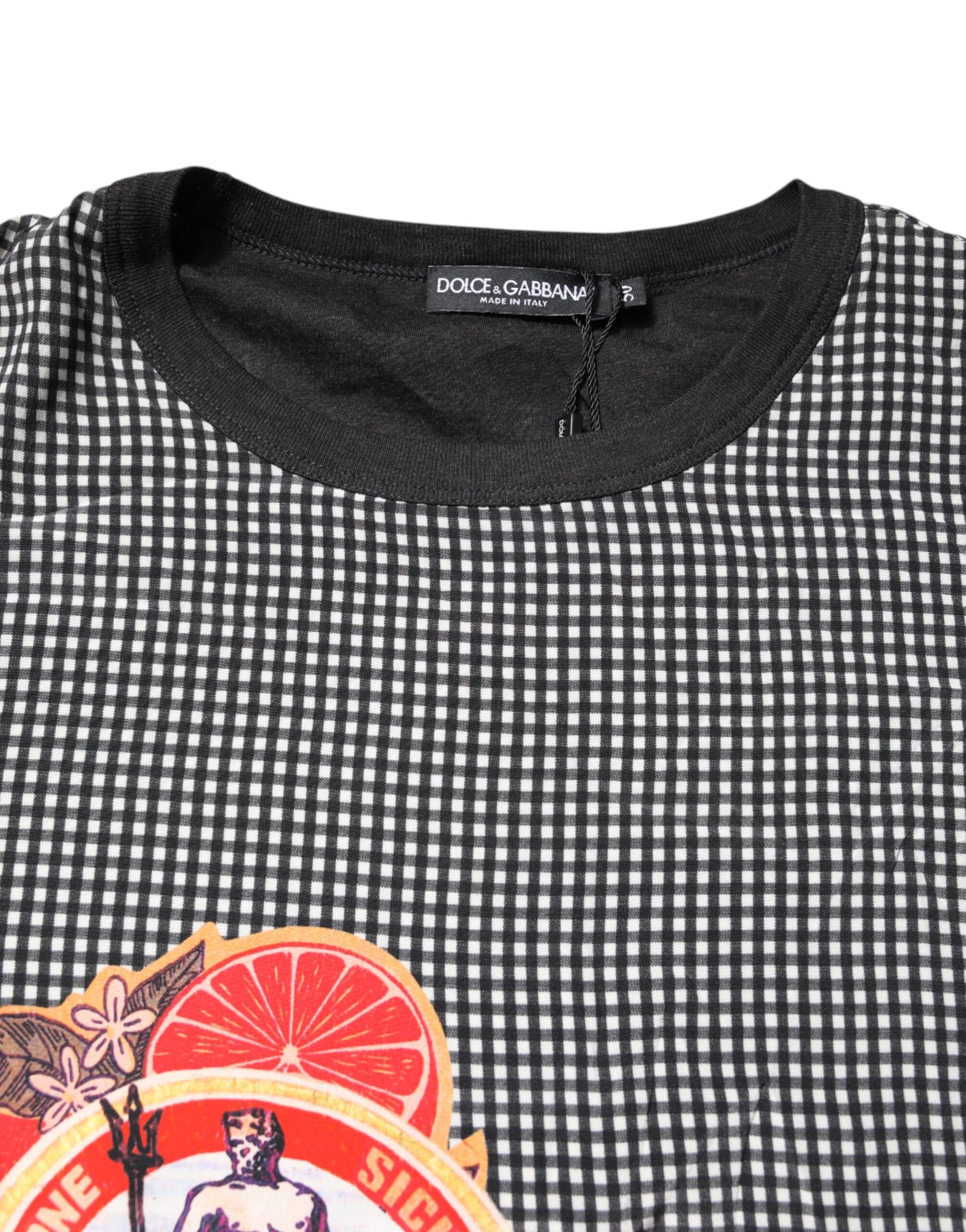 Dolce & Gabbana Black Graphic Print Short Sleeve T-shirt | Regal Royce