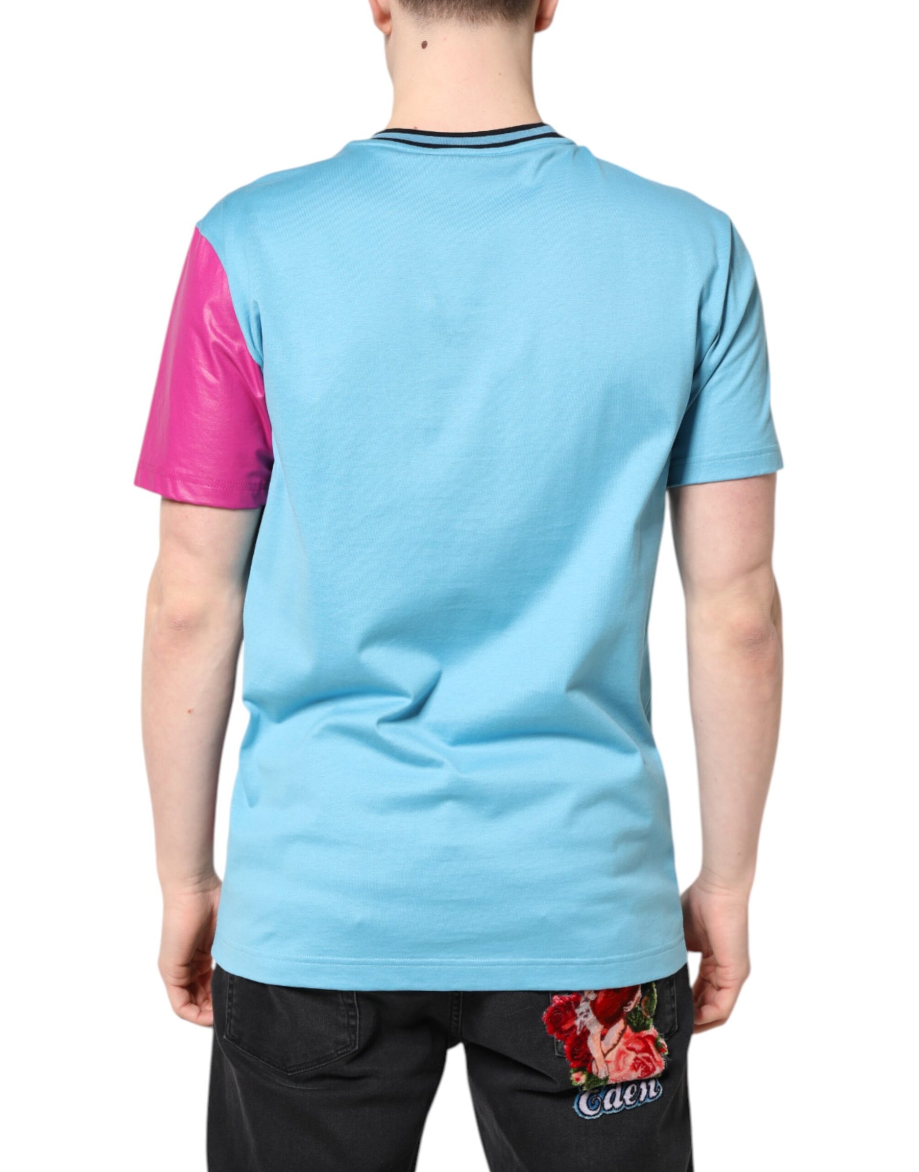 Dolce & Gabbana Multicolor Printed Logo Short Sleeve T-shirt | Regal Royce