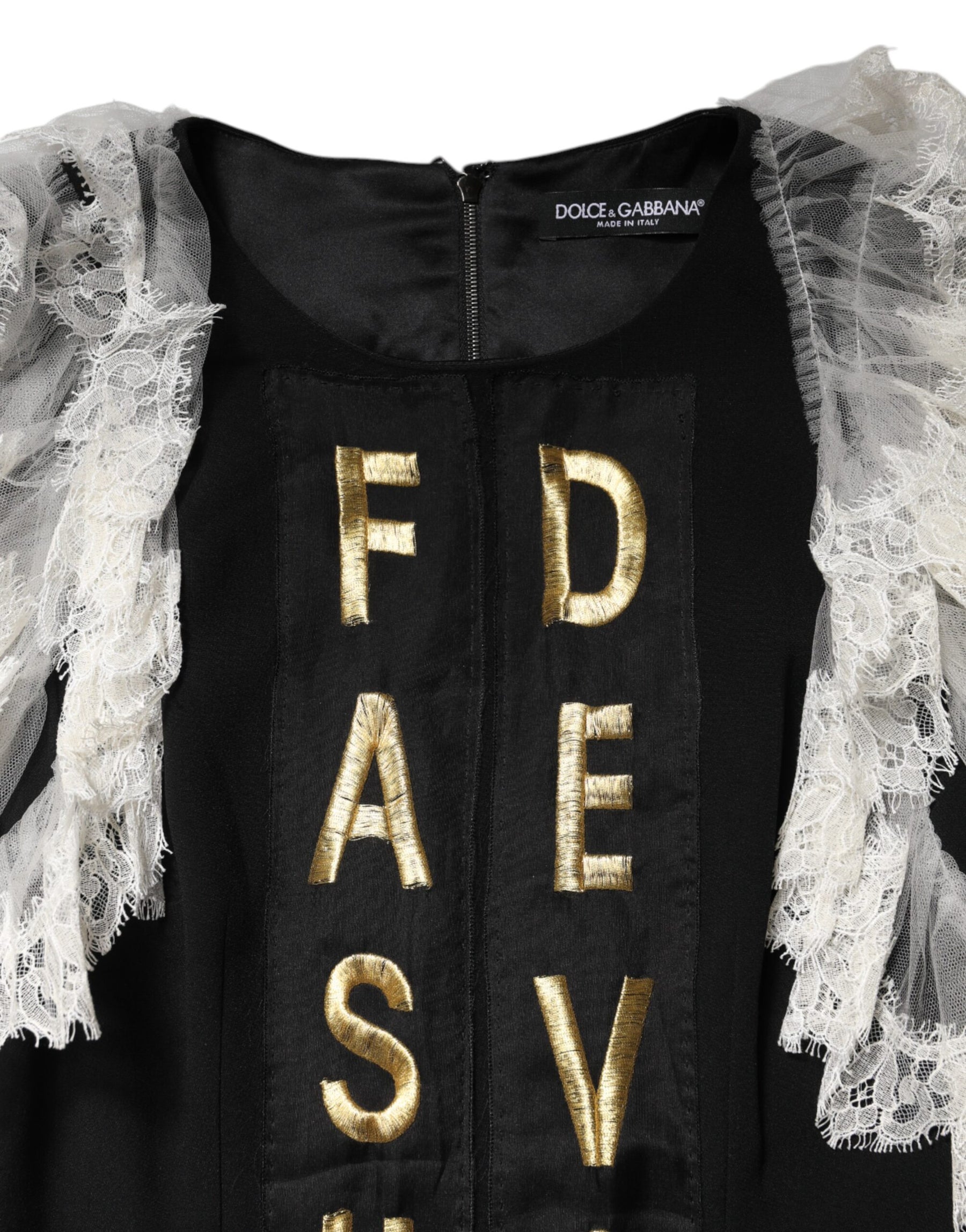 Dolce & Gabbana Black Fashion Devotion Embellish Mini Dress | Regal Royce