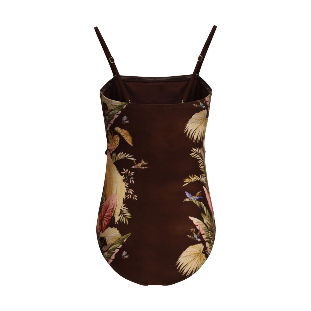 Zimmermann Brown Polyamide One-Piece Swimsuit | Regal Royce