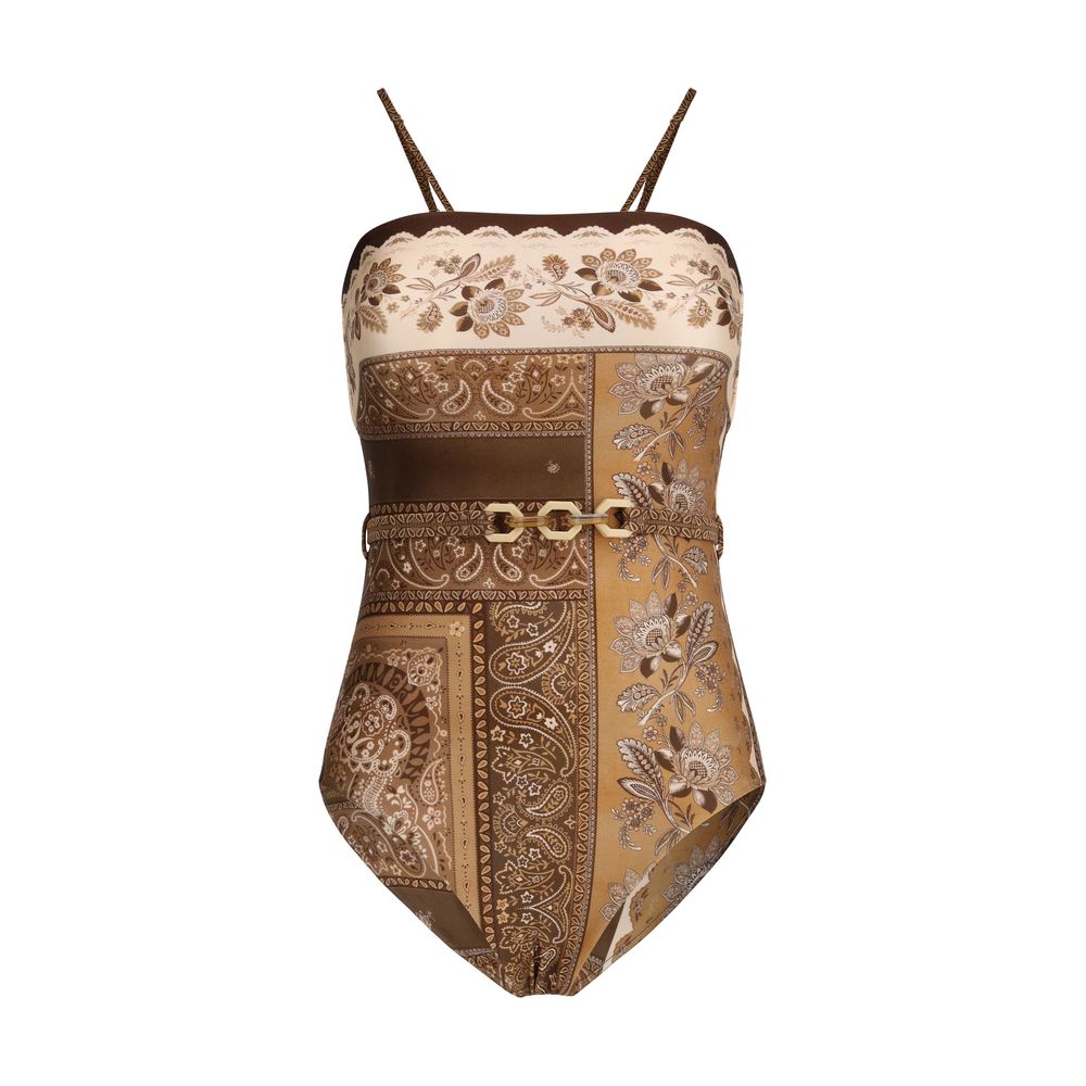 Zimmermann Brown Polyamide One-Piece Swimsuit | Regal Royce