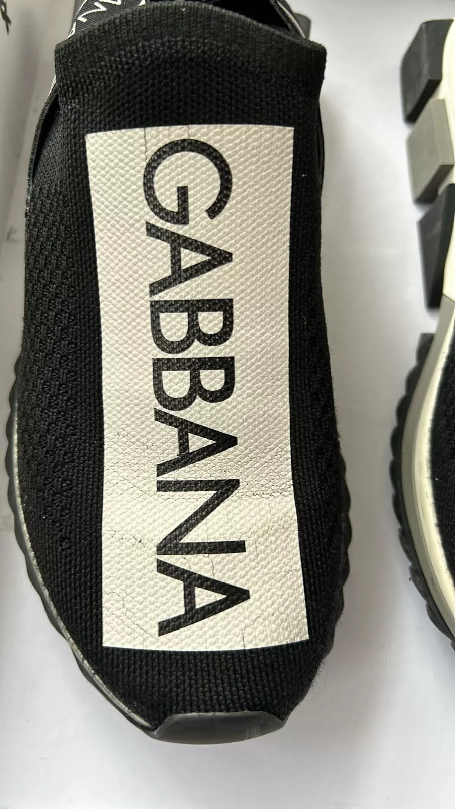 Dolce & Gabbana Black White Slip On Sorrento Sneakers Shoes | Regal Royce