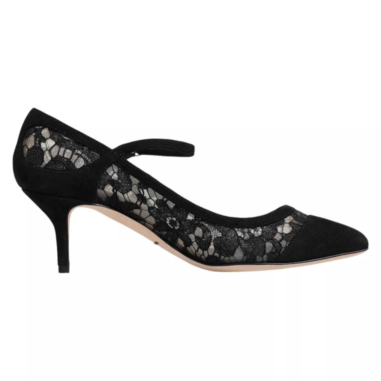 Dolce & Gabbana Black Mary Jane Taormina Lace Pumps Shoes | Regal Royce