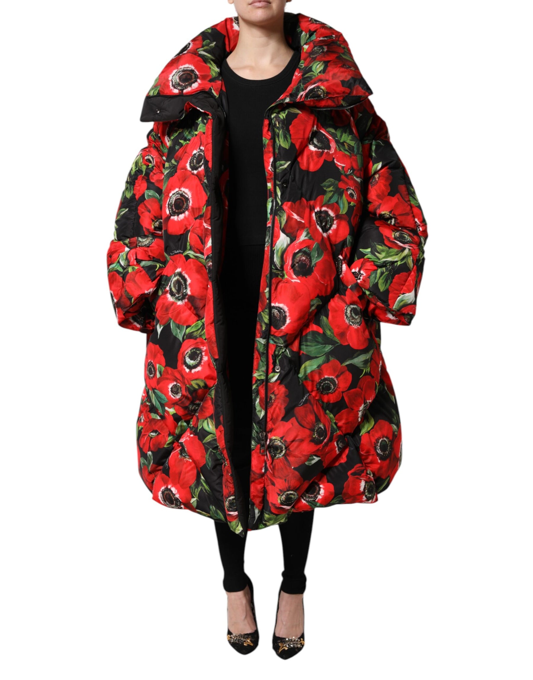 Dolce & Gabbana Multicolor Floral Full Zip Padded Jacket | Regal Royce