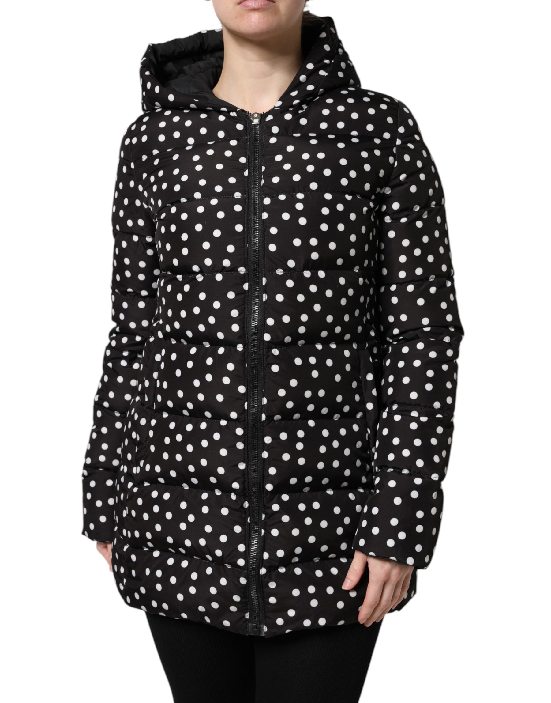 Dolce & Gabbana Black Puffer Hooded Zip Reversible Jacket | Regal Royce