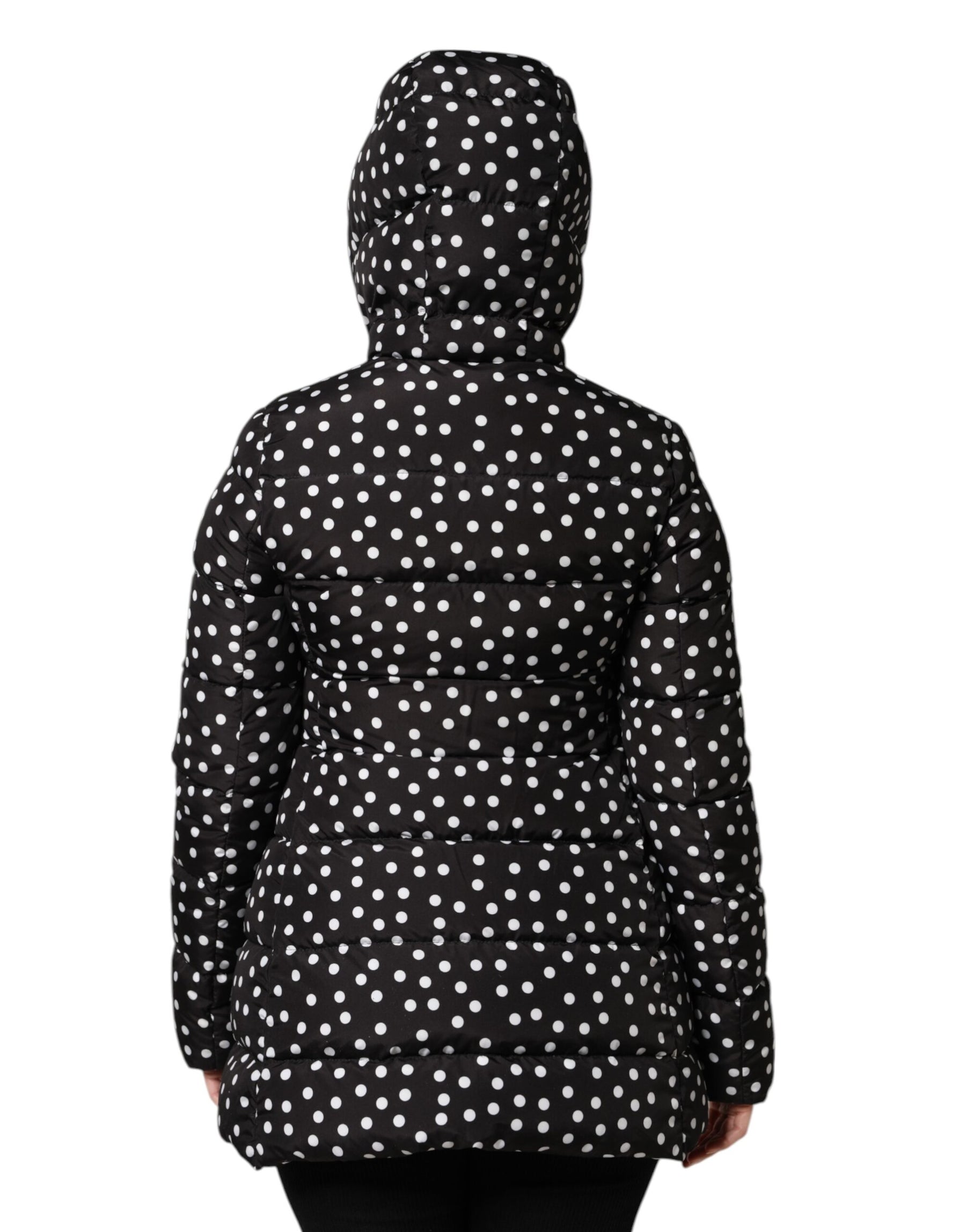 Dolce & Gabbana Black Puffer Hooded Zip Reversible Jacket | Regal Royce