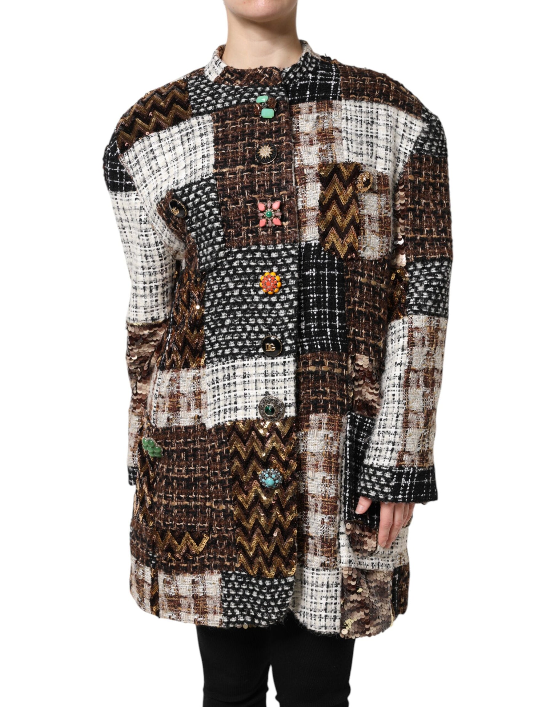 Dolce & Gabbana Multicolor Patchwork Button Down Jacket | Regal Royce