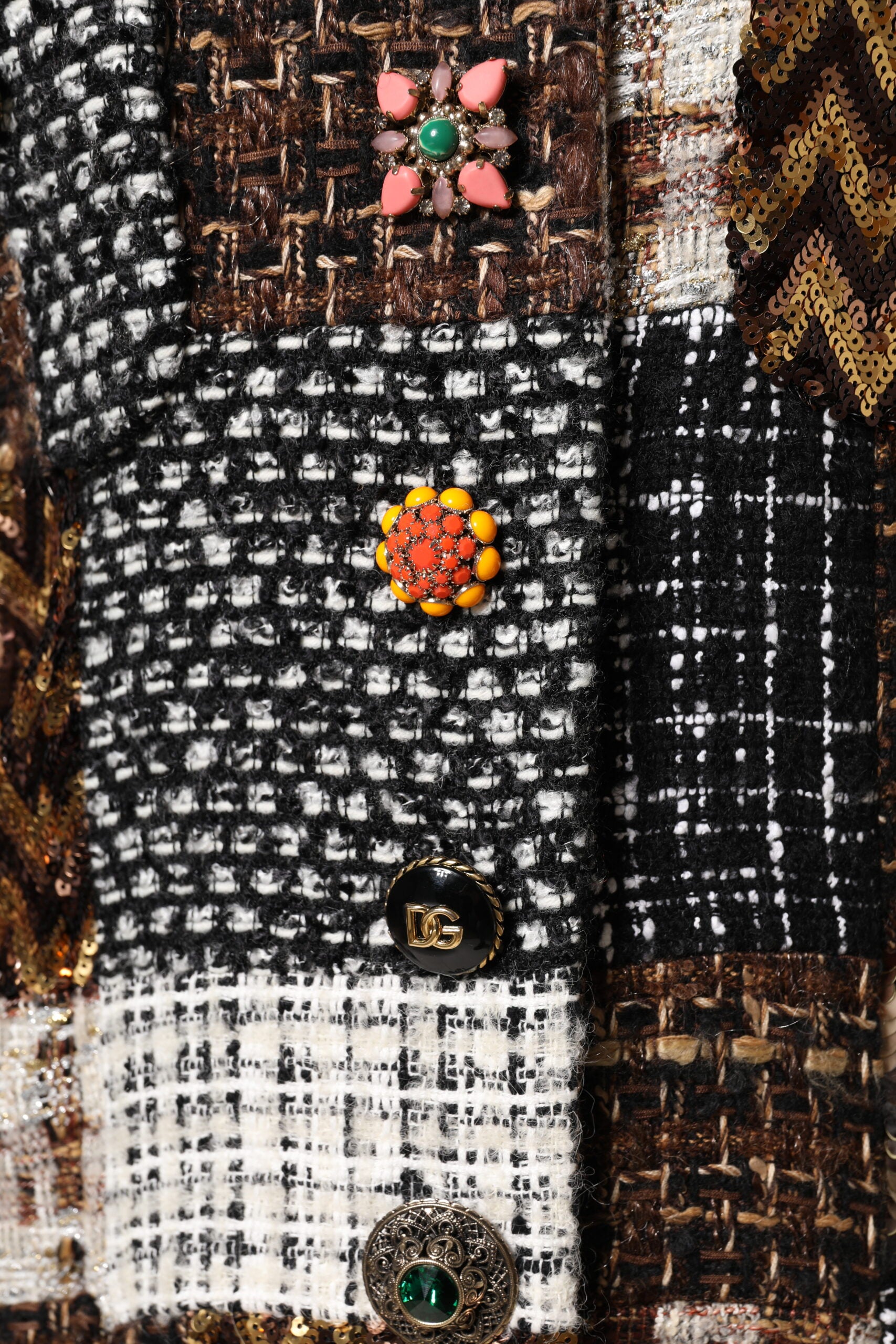 Dolce & Gabbana Multicolor Patchwork Button Down Jacket | Regal Royce