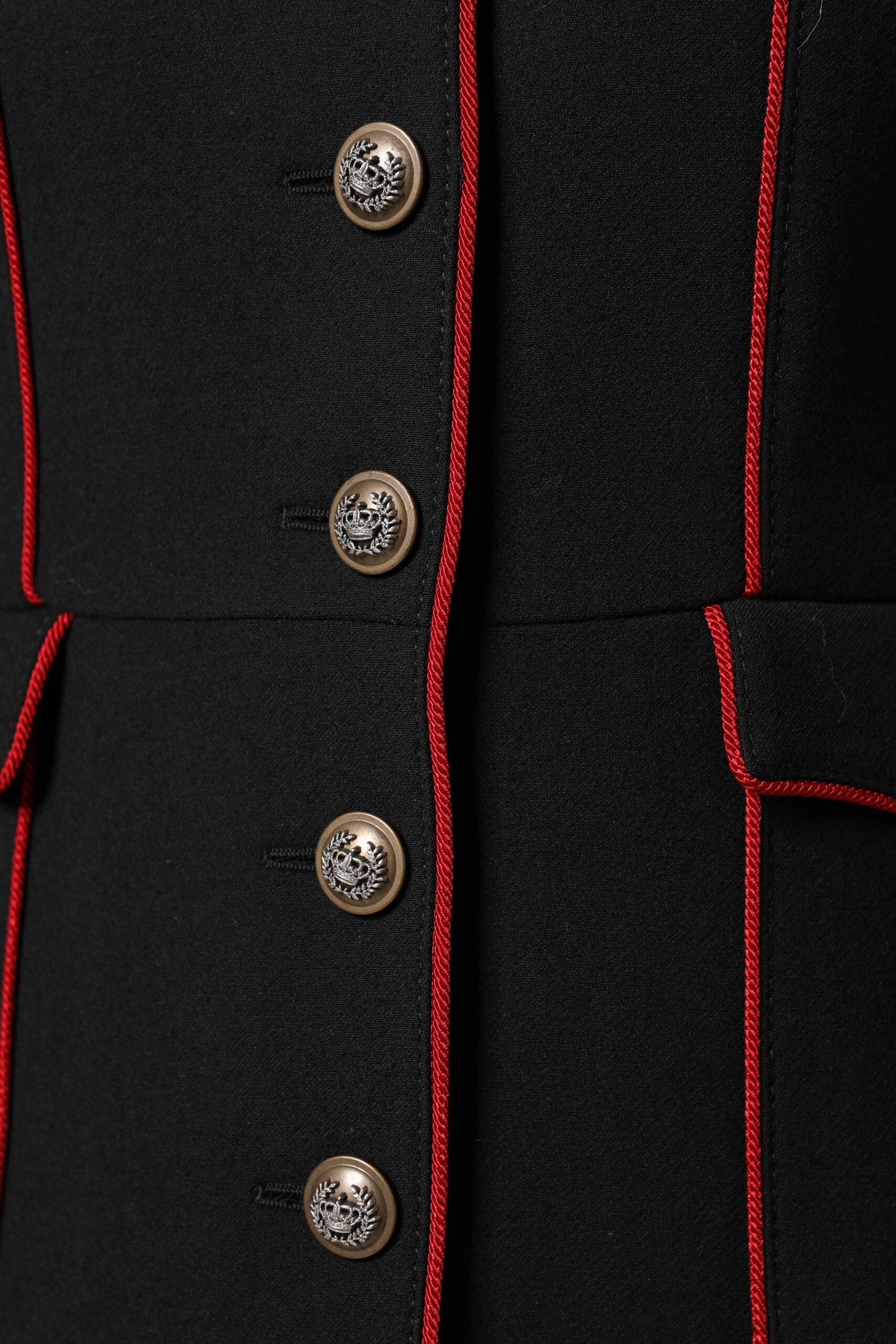 Dolce & Gabbana Black Wool Single Breasted Trench Coat Jacket | Regal Royce