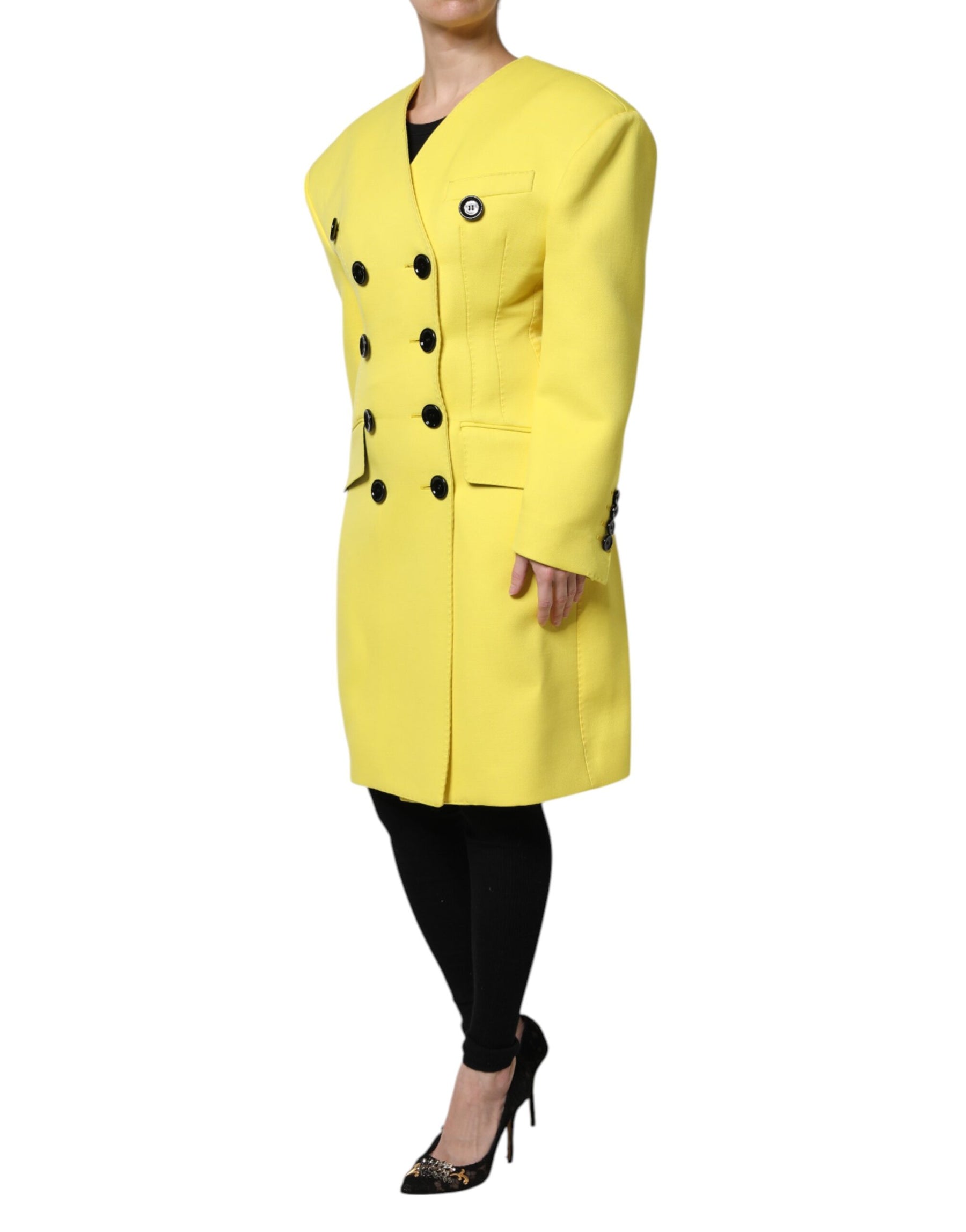 Dolce & Gabbana Yellow Double Breasted Trench Coat Jacket | Regal Royce