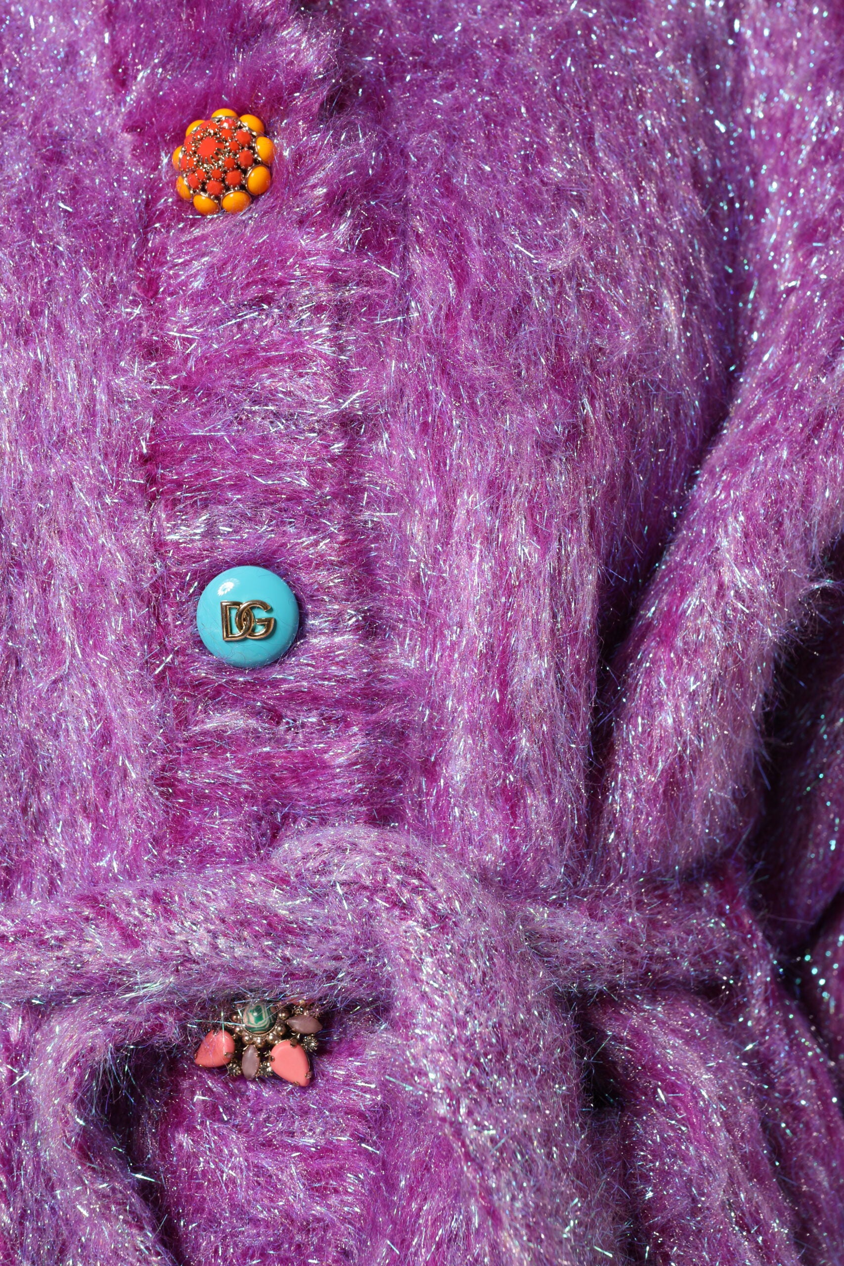 Dolce & Gabbana Purple Button Embellished Trench Coat Jacket | Regal Royce