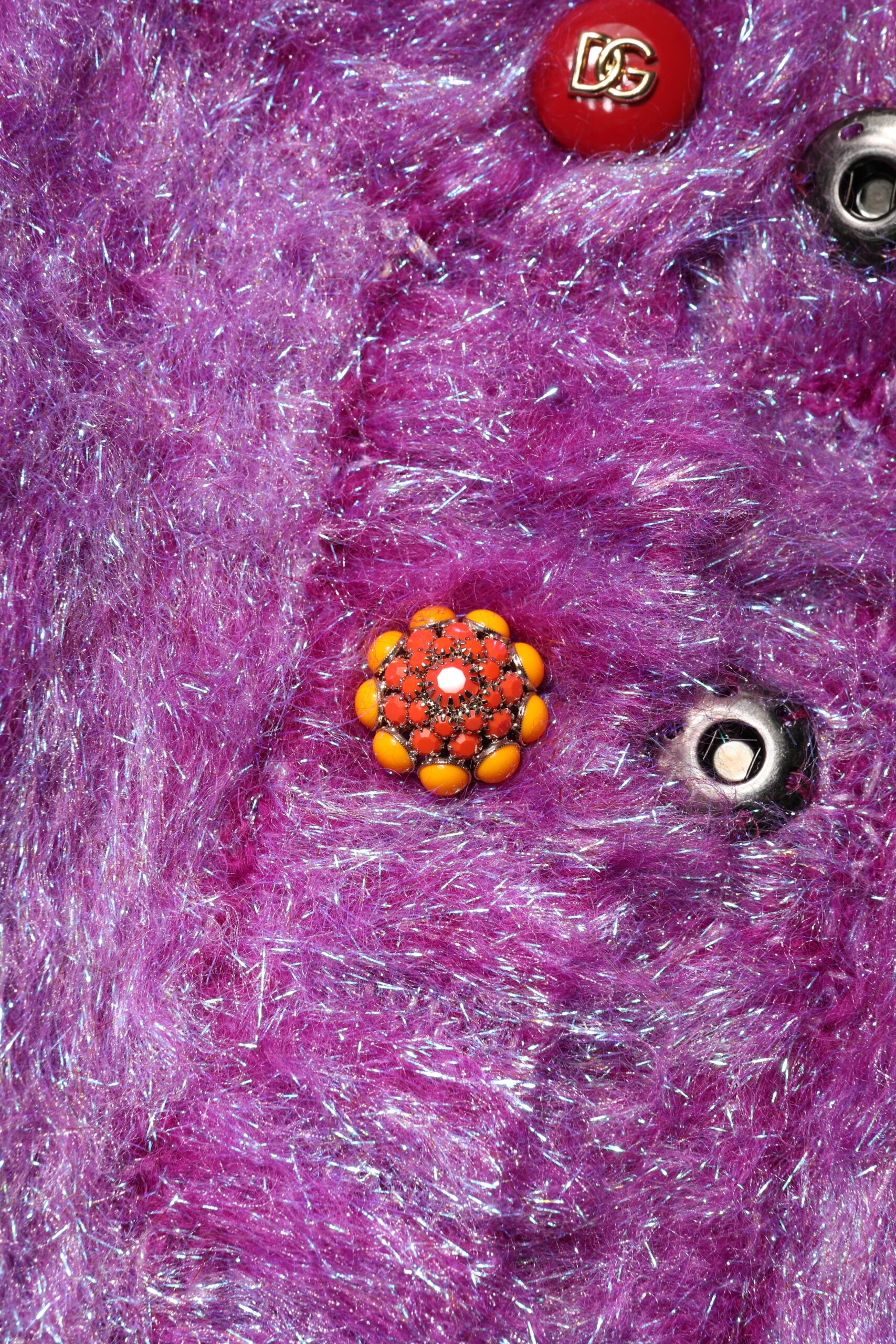 Dolce & Gabbana Purple Button Embellished Trench Coat Jacket | Regal Royce