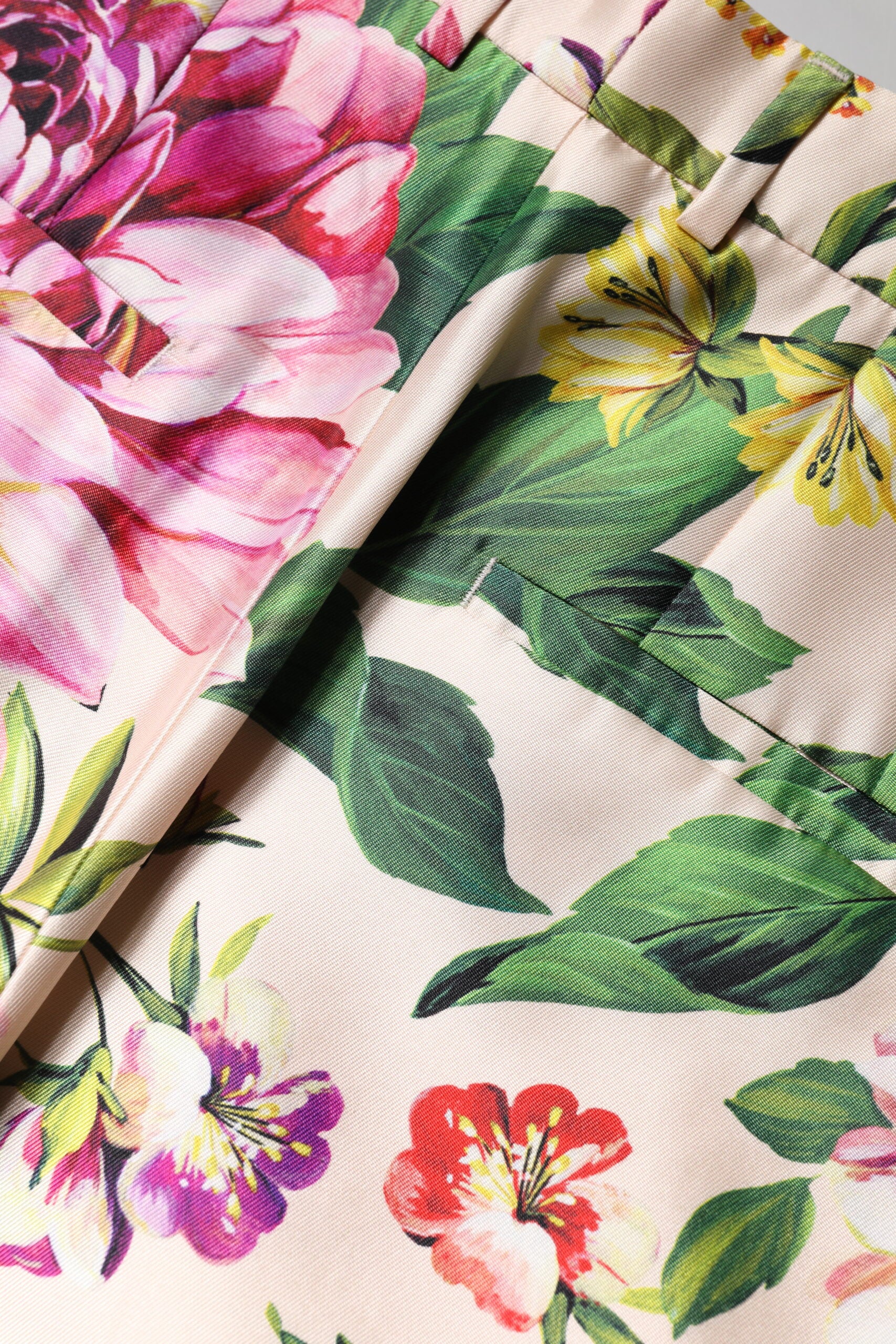 Dolce & Gabbana Multicolor Floral High Waist Straight Pants | Regal Royce