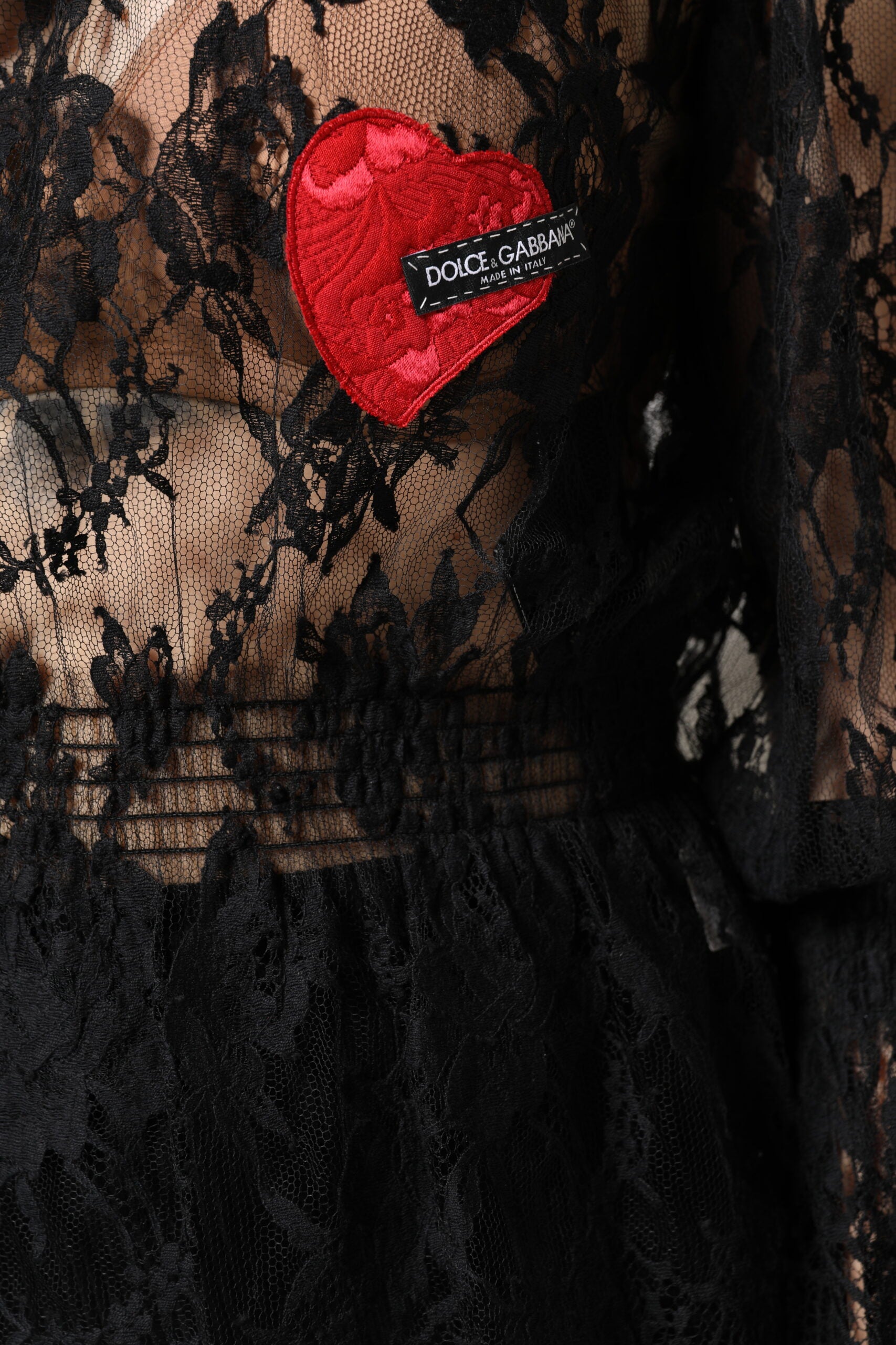 Dolce & Gabbana Black Cotton Floral Lace Women Blouse Top | Regal Royce