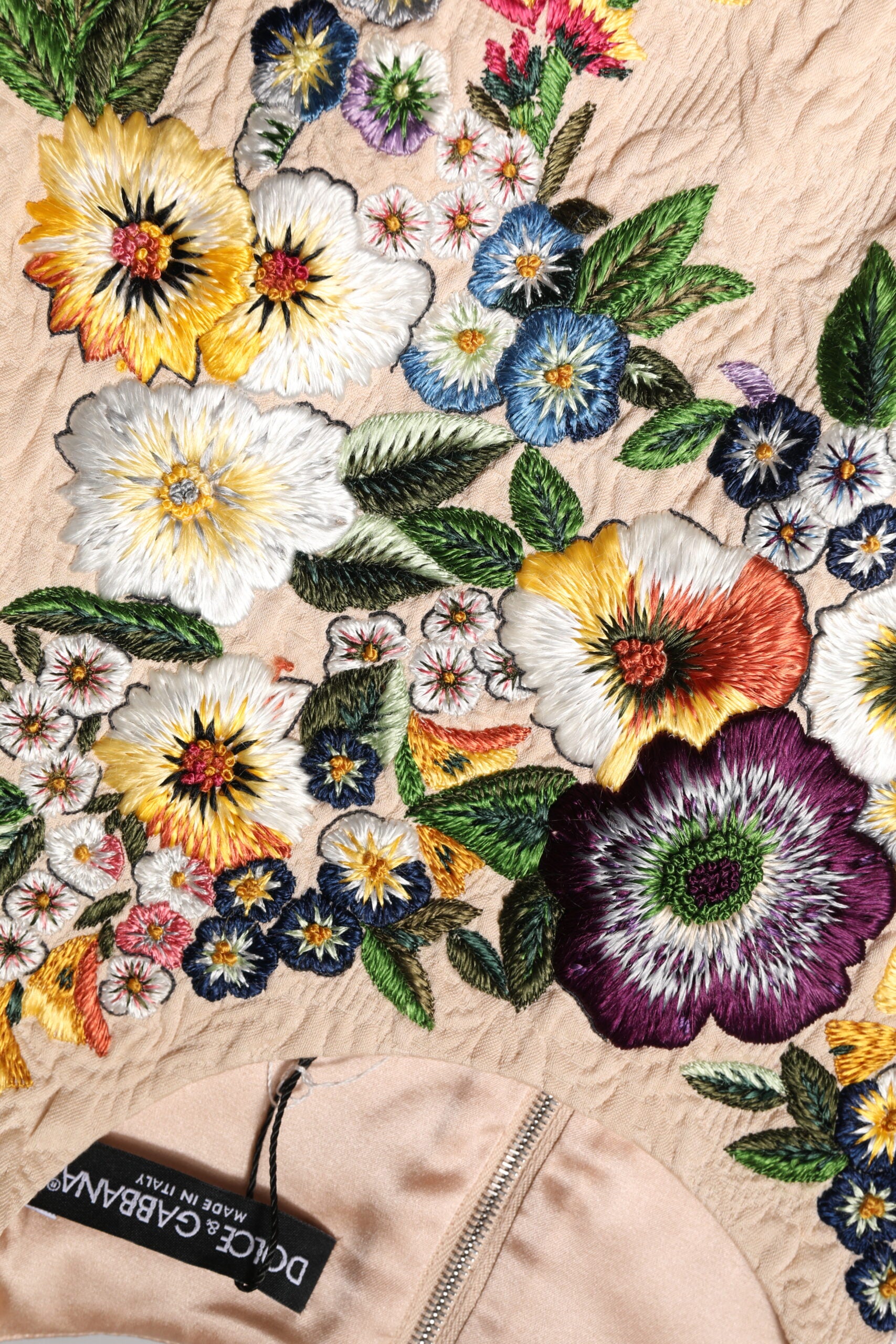 Dolce & Gabbana Beige Floral Embroidery Sleeveless Tank Top | Regal Royce