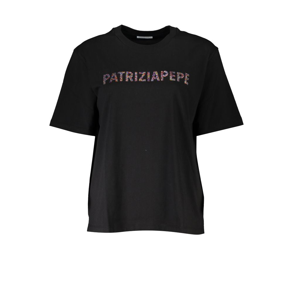 Patrizia Pepe Black Cotton Women T-Shirt | Regal Royce