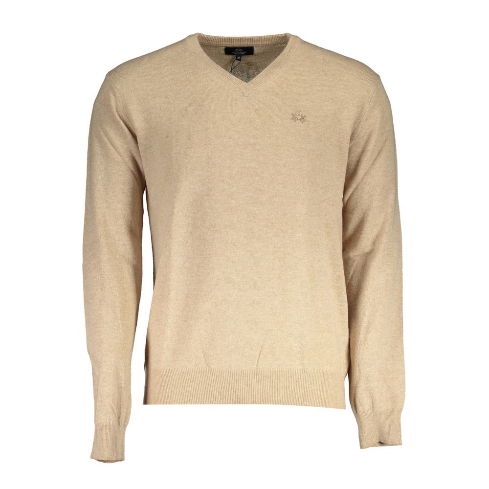 La Martina Beige Lyocell Men's Sweater | Regal Royce