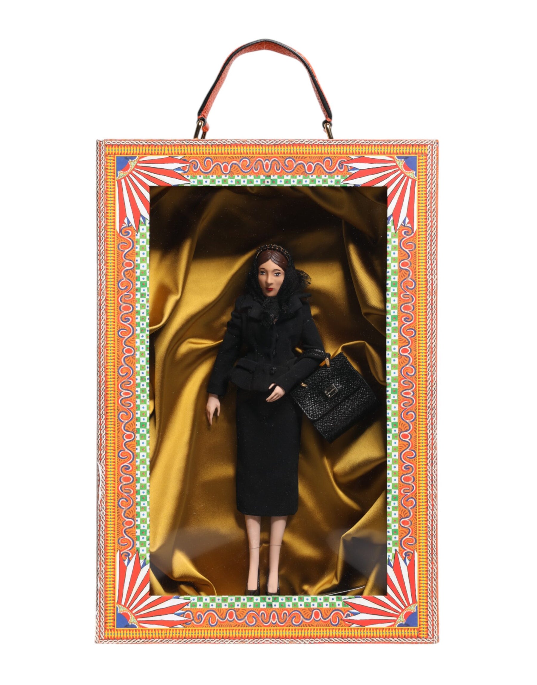 Dolce & Gabbana Black Dress Ceramic Porcelain Fashion Leather Sicily Dolls | Regal Royce