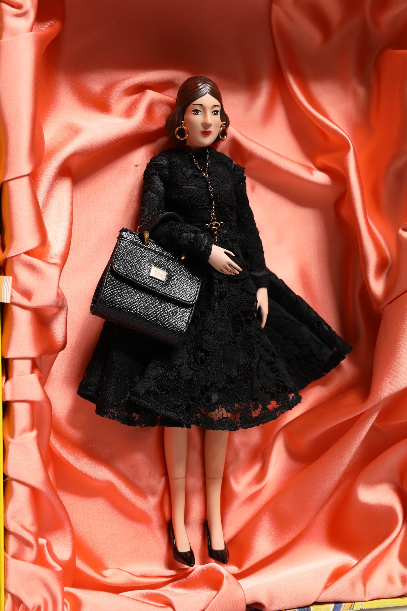 Dolce & Gabbana Black Dress Ceramic Porcelain Fashion Leather Sicily Dolls | Regal Royce
