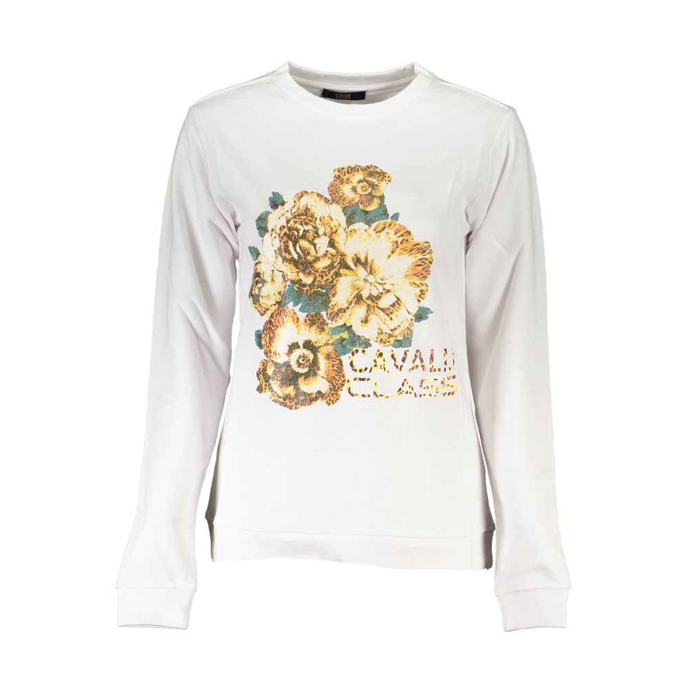 Cavalli Class White Cotton Sweater | Regal Royce