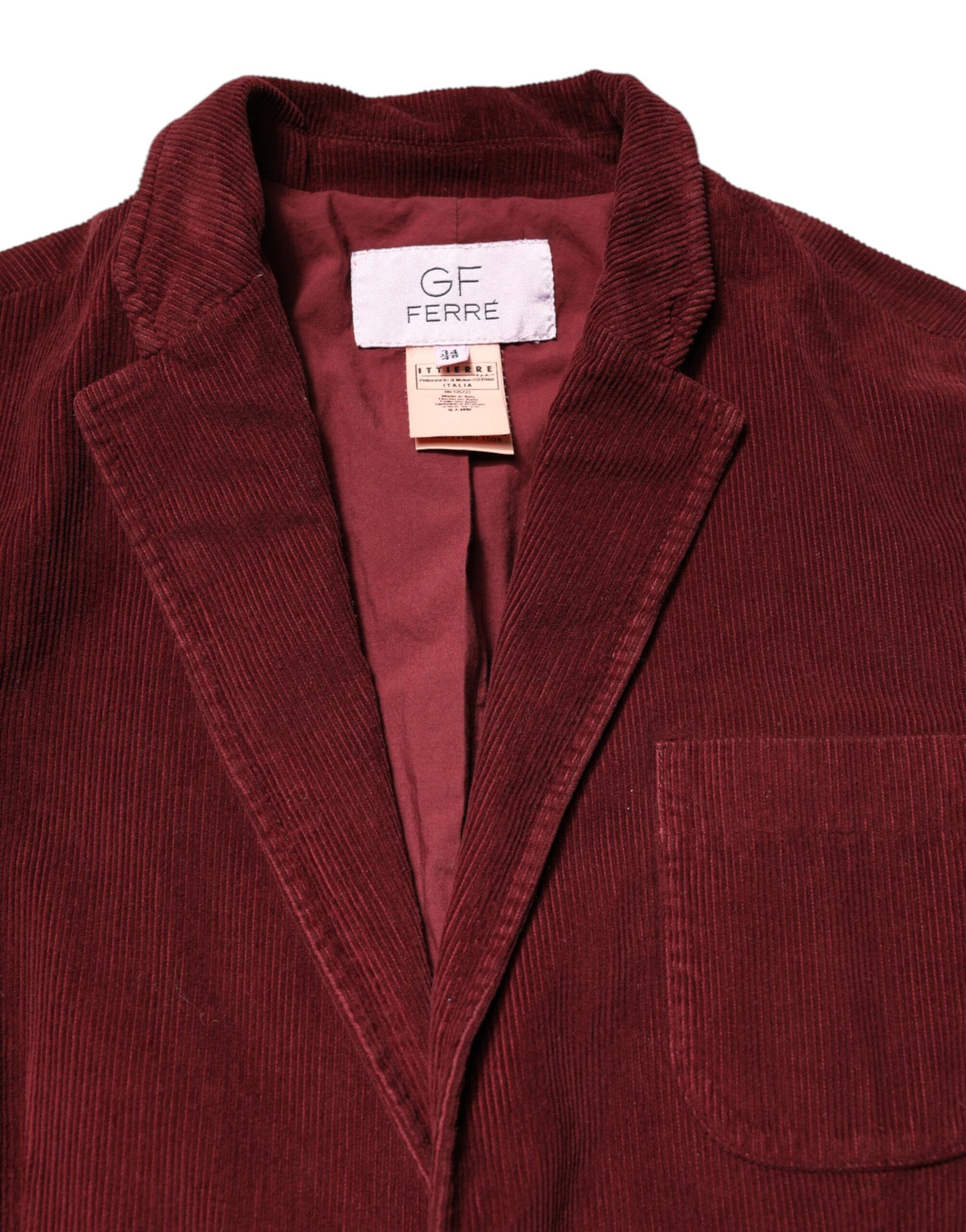 GF Ferre Maroon Corduroy Regular Fit Men Coat Blazer Jacket | Regal Royce