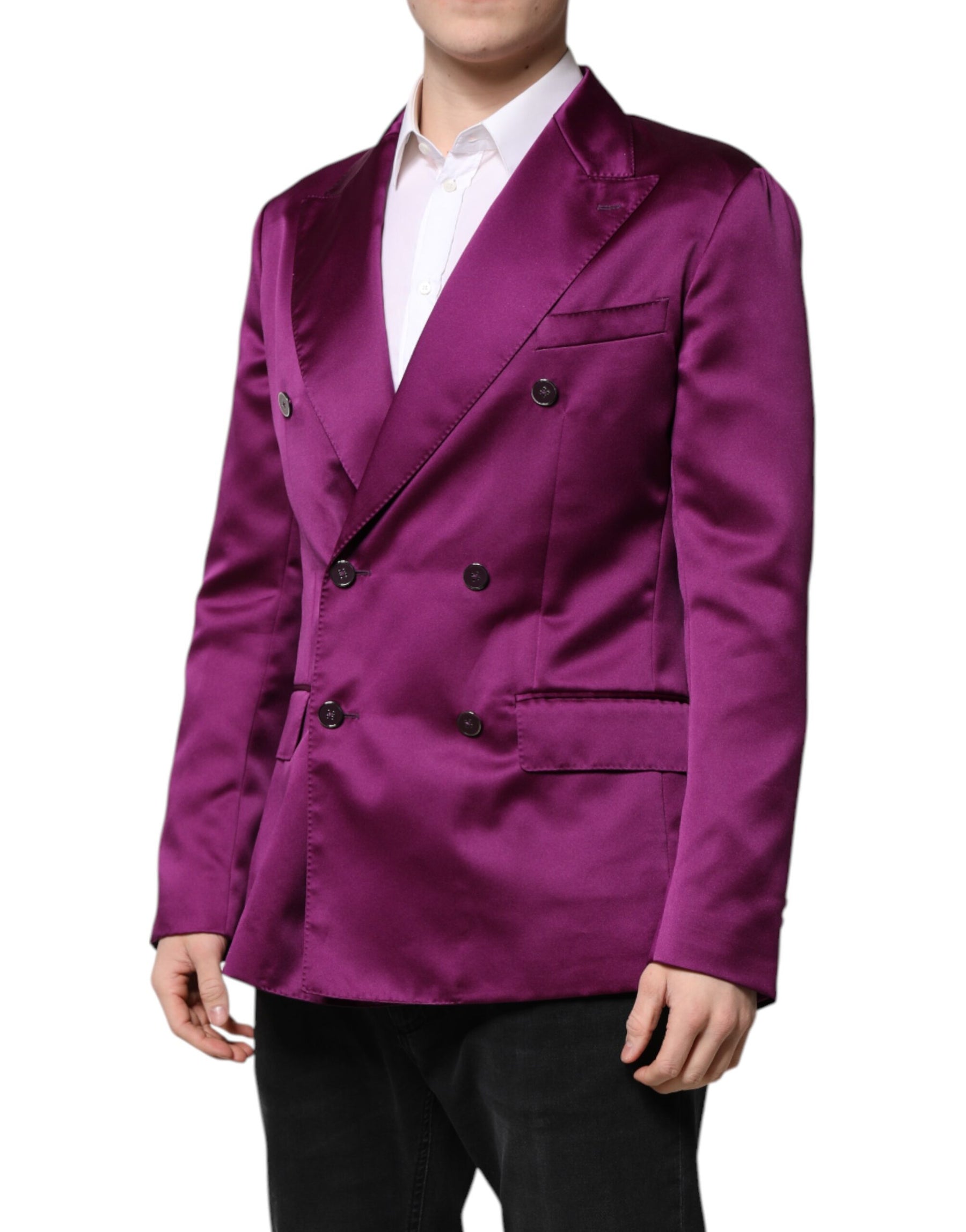 Dolce & Gabbana Purple Double Breasted Men Suit Coat Blazer | Regal Royce