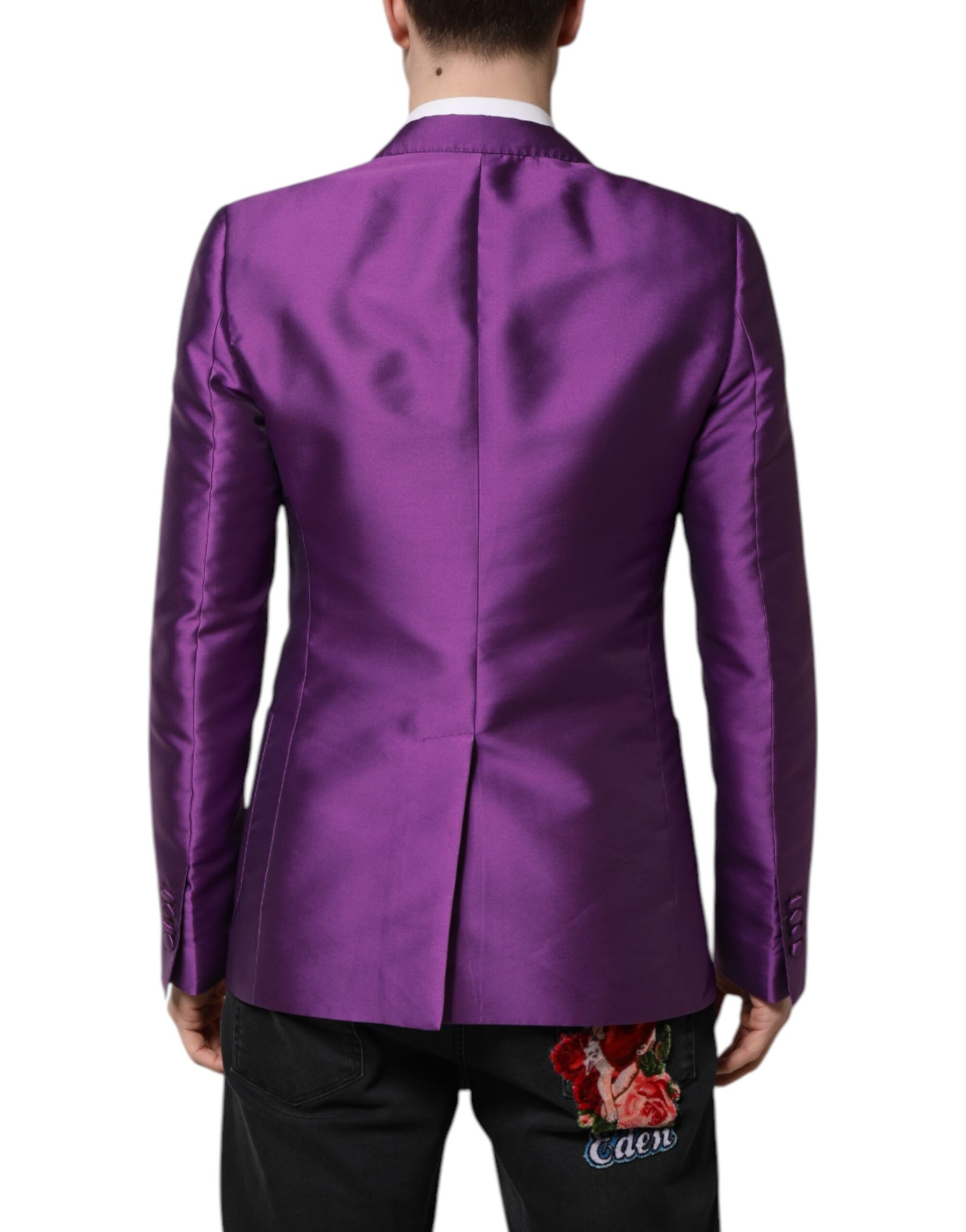 Dolce & Gabbana Purple Double Breasted Men Suit Coat Blazer | Regal Royce