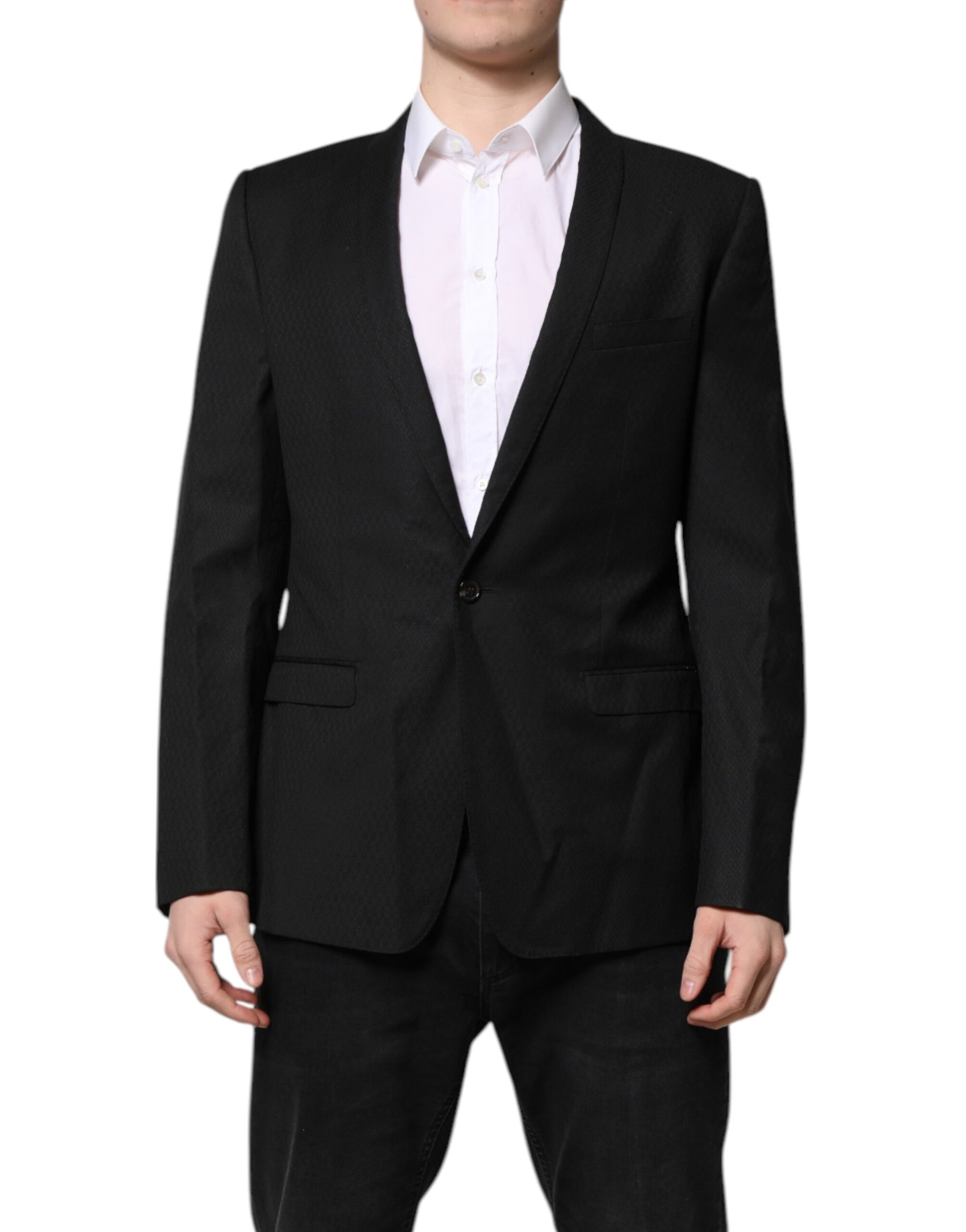 Dolce & Gabbana Black GOLD Single Breasted Suit Coat Blazer | Regal Royce