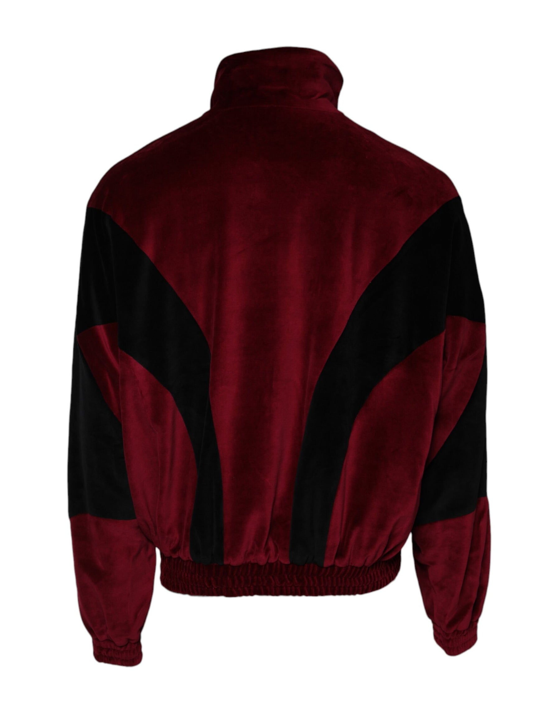 Dolce & Gabbana Red Black Cotton Logo FullZip Bomber Jacket | Regal Royce