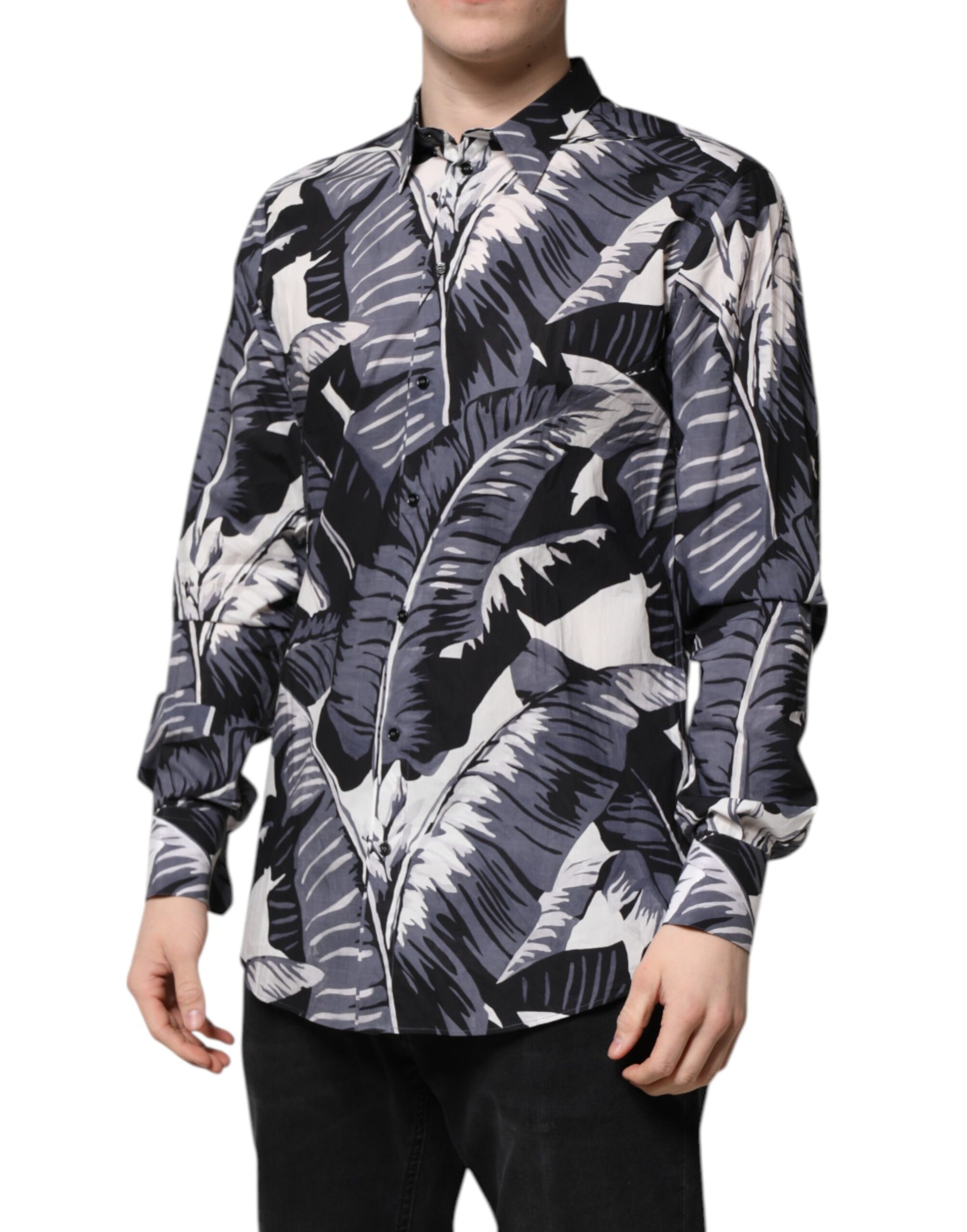 Dolce & Gabbana Multicolor GOLD Cotton Banana Leaf Print Shirt | Regal Royce