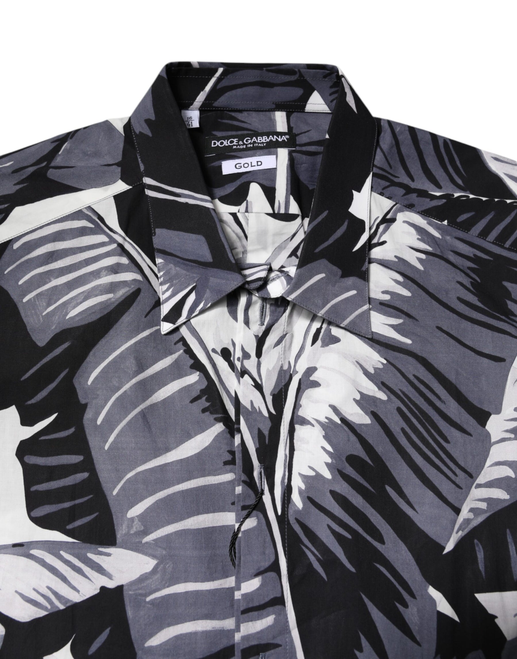 Dolce & Gabbana Multicolor GOLD Cotton Banana Leaf Print Shirt | Regal Royce