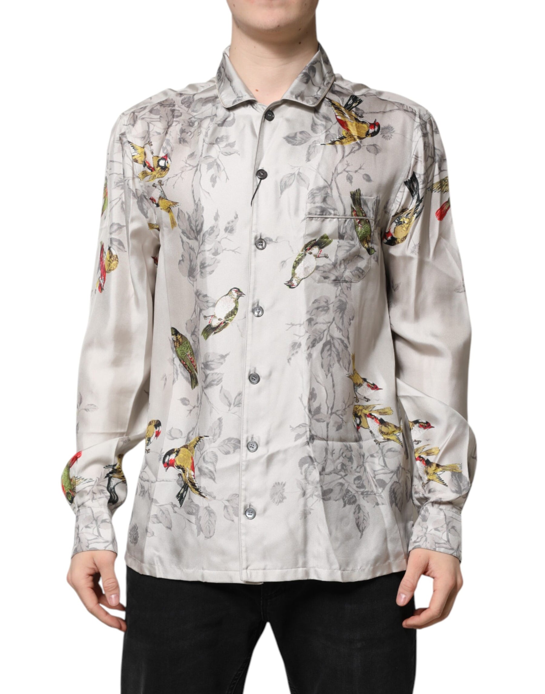 Dolce & Gabbana Multicolor Silk Printed Button Down Shirt | Regal Royce