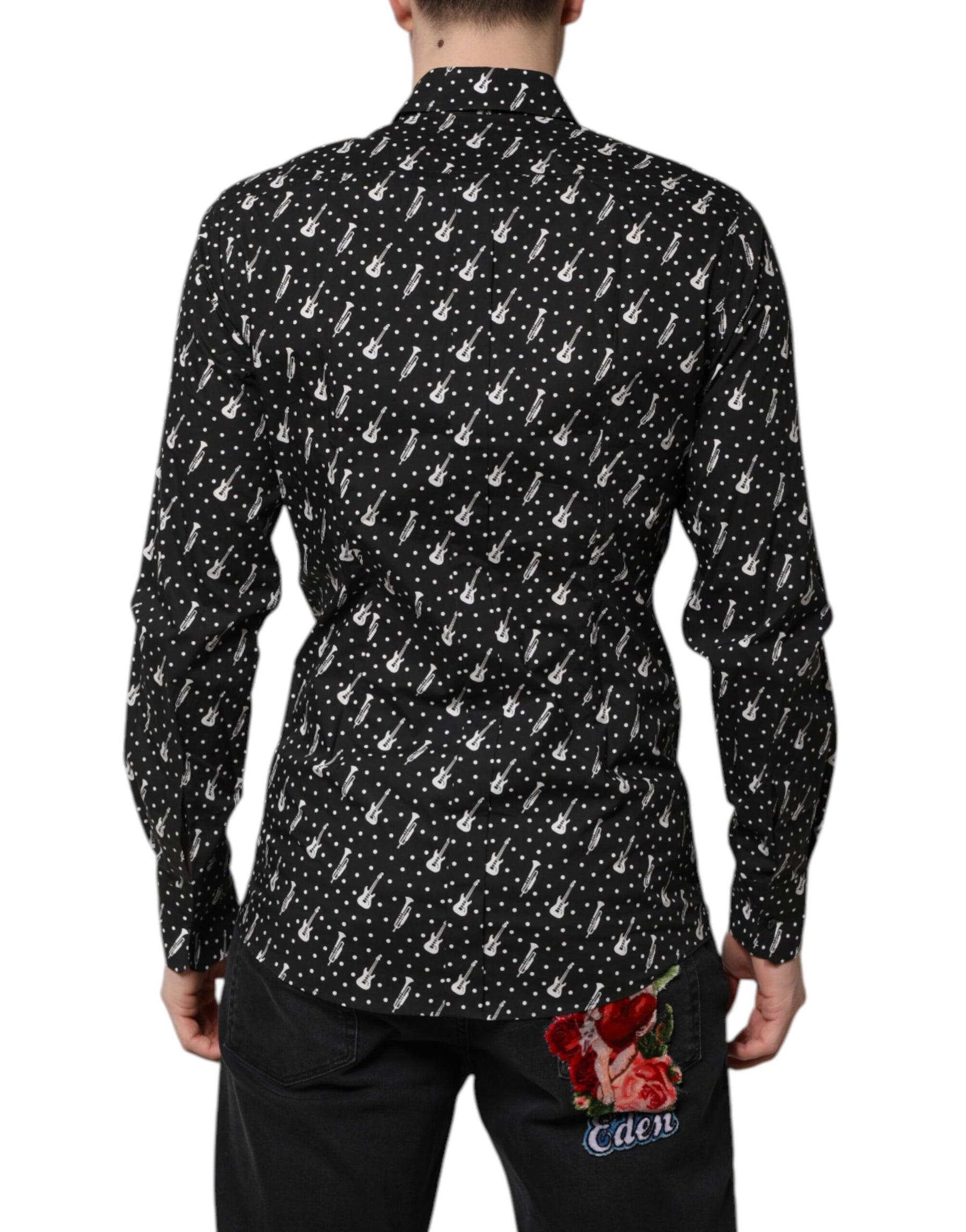 Dolce & Gabbana Black GOLD Instrument Embellished Shirt | Regal Royce
