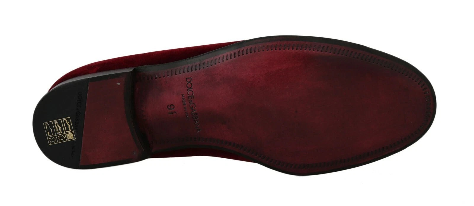 Dolce & Gabbana Bordeaux Velvet Loafers Gun Horseshoe Shoes | Regal Royce