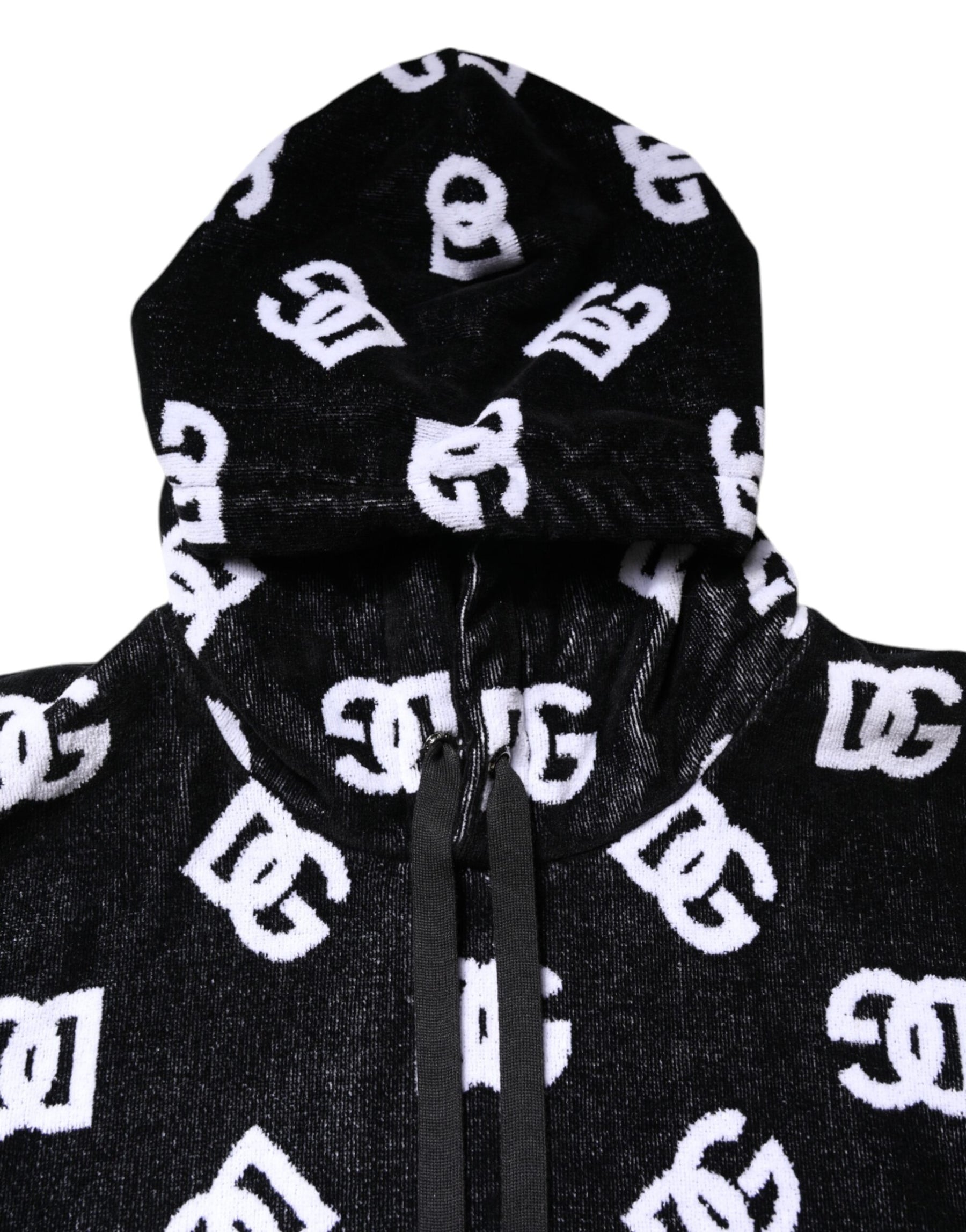 Dolce & Gabbana Black DG Cotton Hooded Sleeveless Sweater | Regal Royce