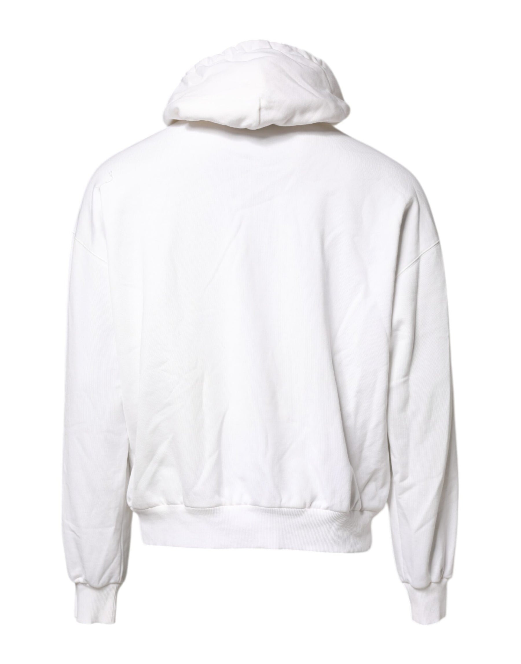 Dolce & Gabbana White Embossed Logo Hooded Sweatshirt Sweater | Regal Royce