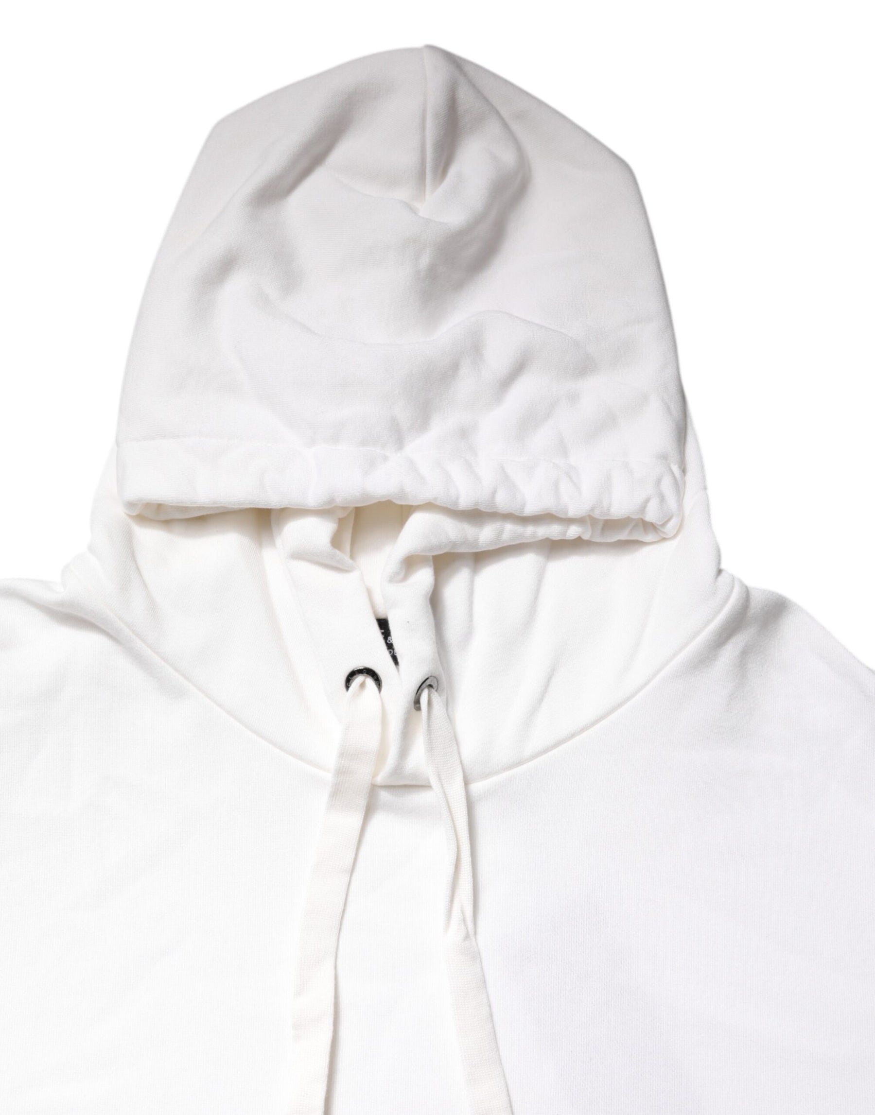 Dolce & Gabbana White Embossed Logo Hooded Sweatshirt Sweater | Regal Royce