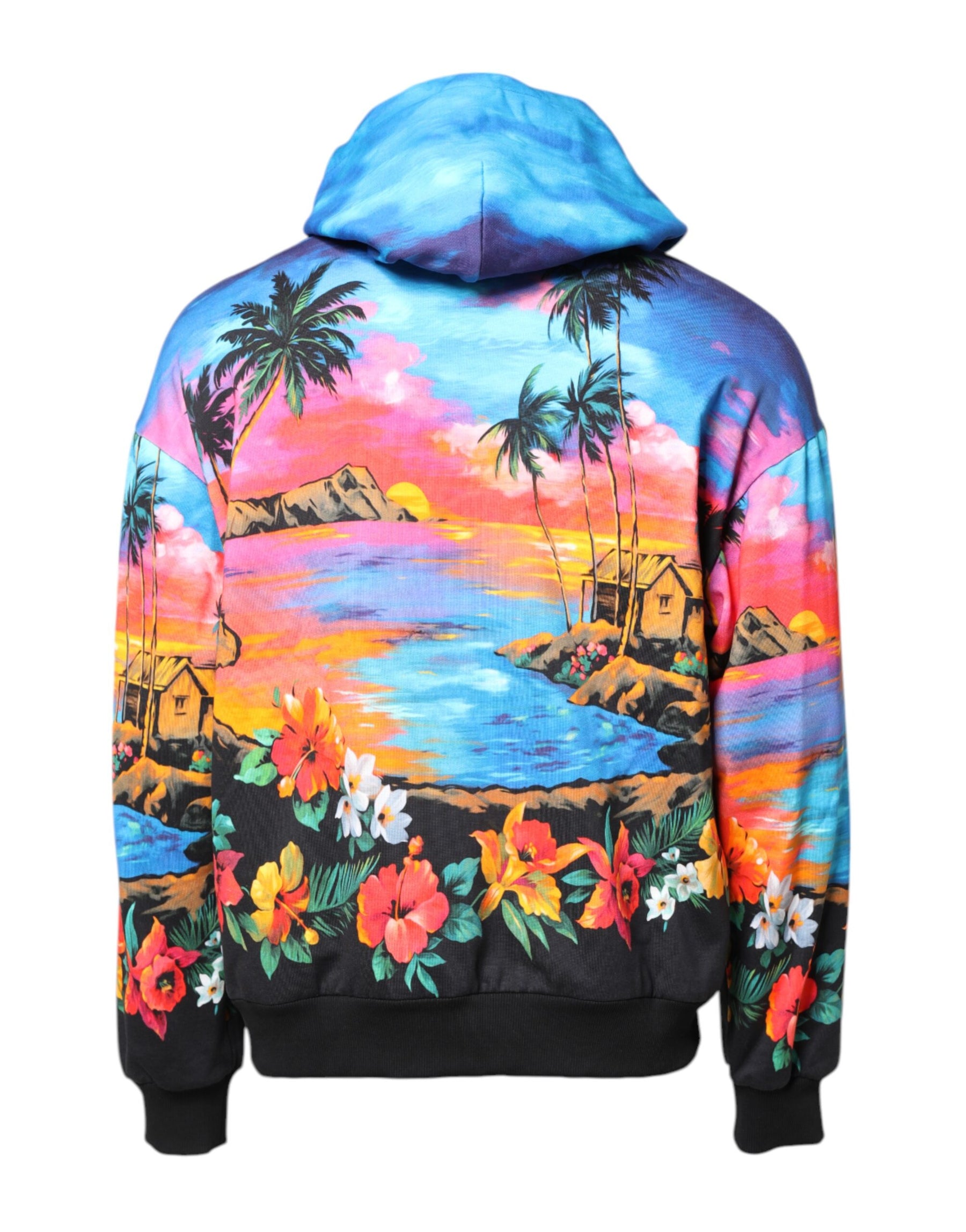 Dolce & Gabbana Multicolor Print Hooded Sweatshirt Sweater | Regal Royce