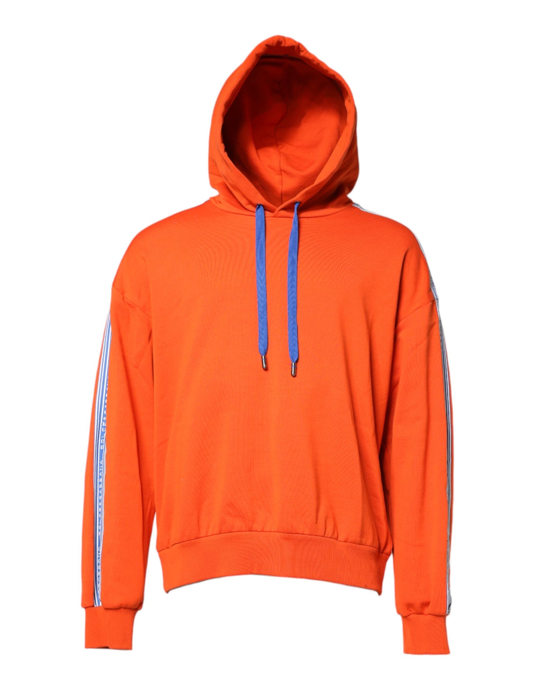 Dolce & Gabbana Orange Cotton Hooded Men Sweatshirt Sweater | Regal Royce