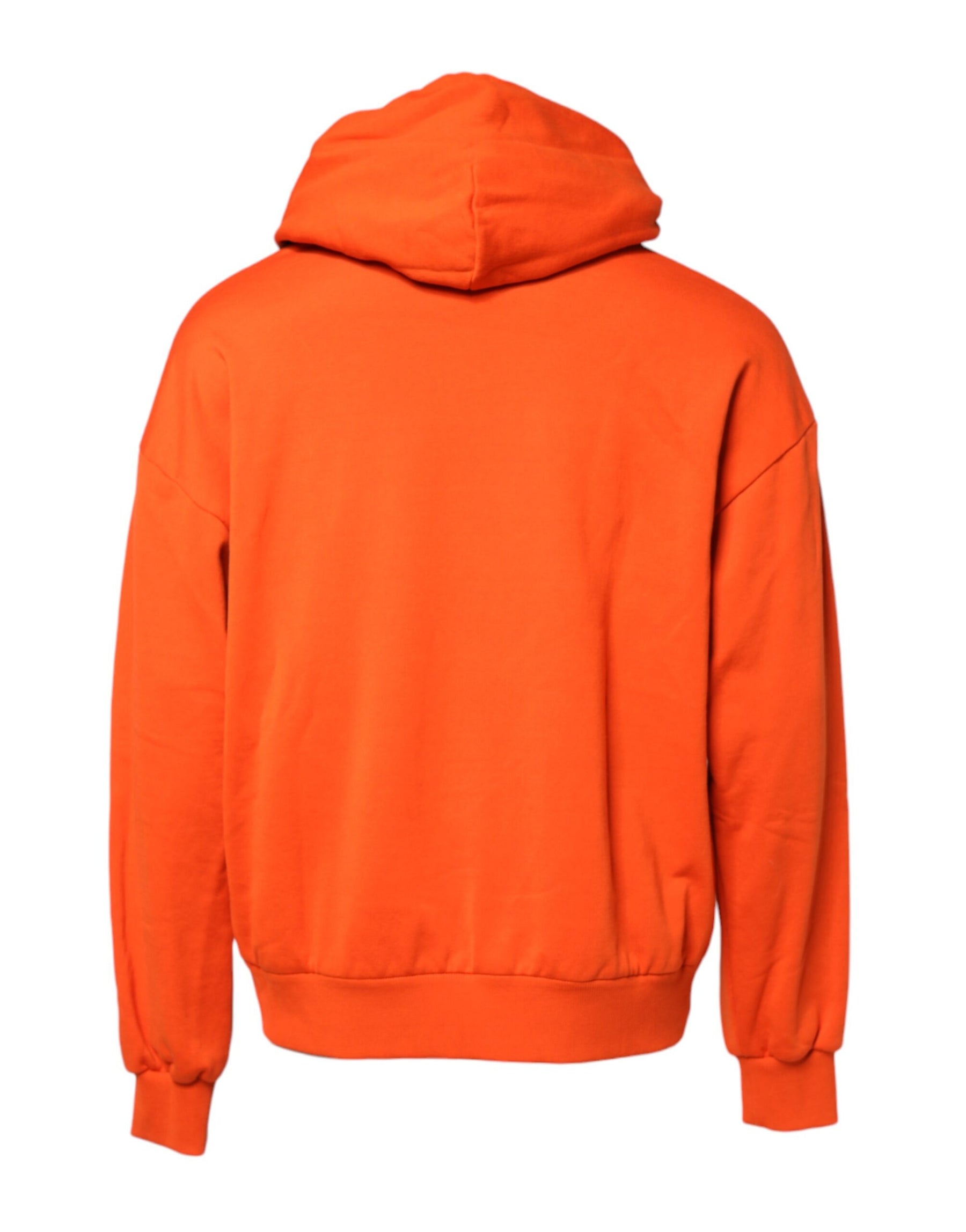Dolce & Gabbana Orange Cotton Hooded Men Sweatshirt Sweater | Regal Royce