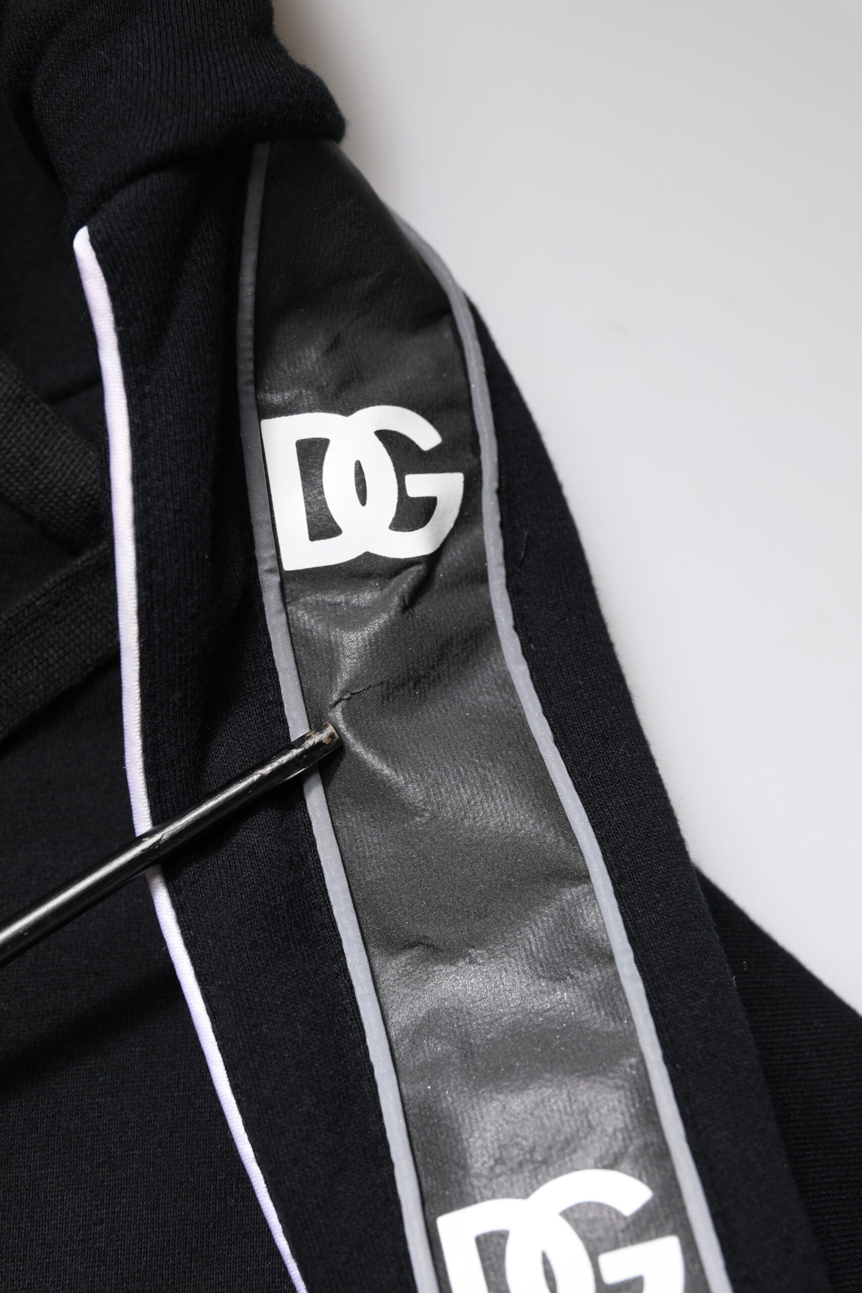 Dolce & Gabbana Black Cotton Logo Hooded Sweatshirt Sweater | Regal Royce