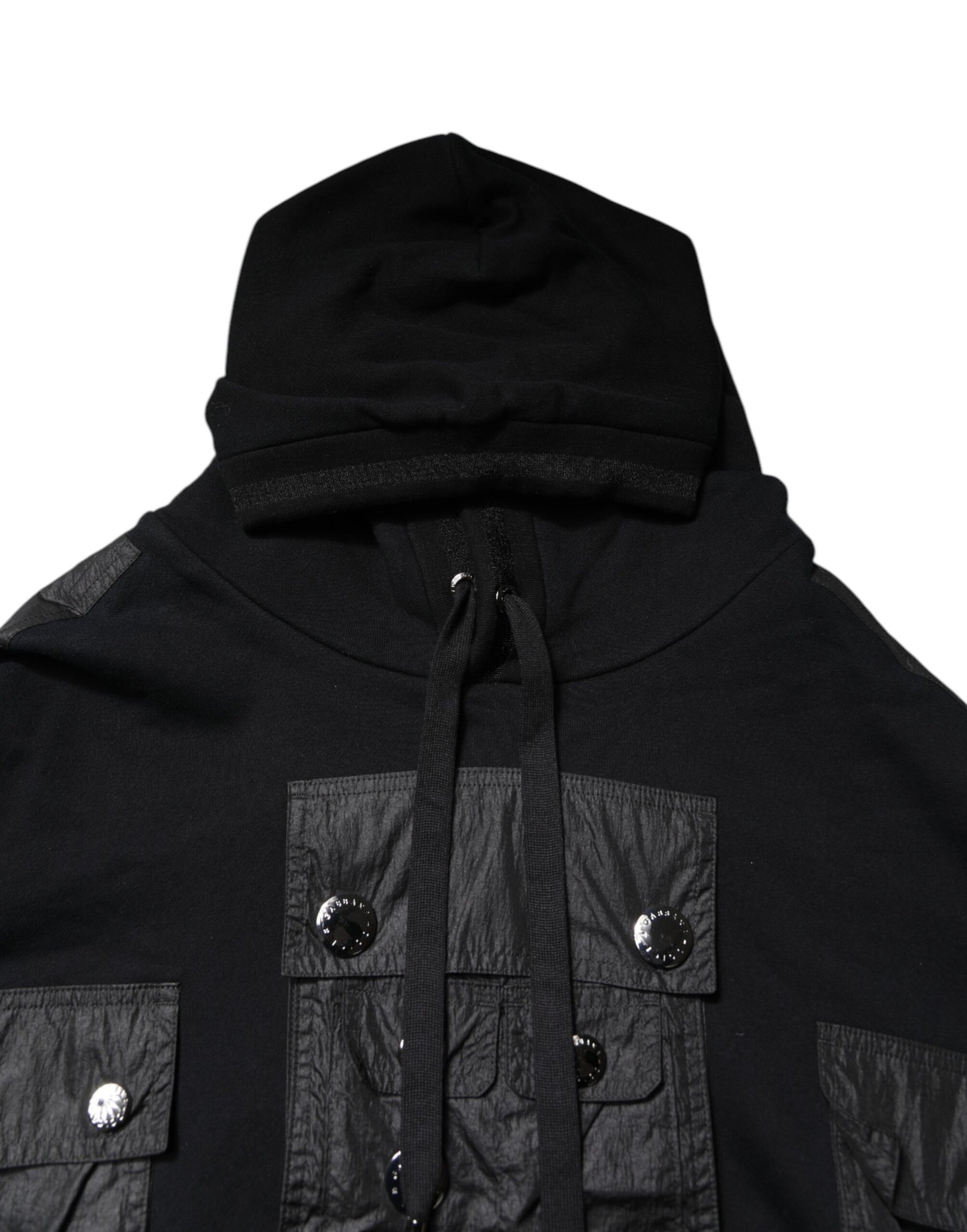 Dolce & Gabbana Black Cotton Hooded Sweatshirt Sweater | Regal Royce